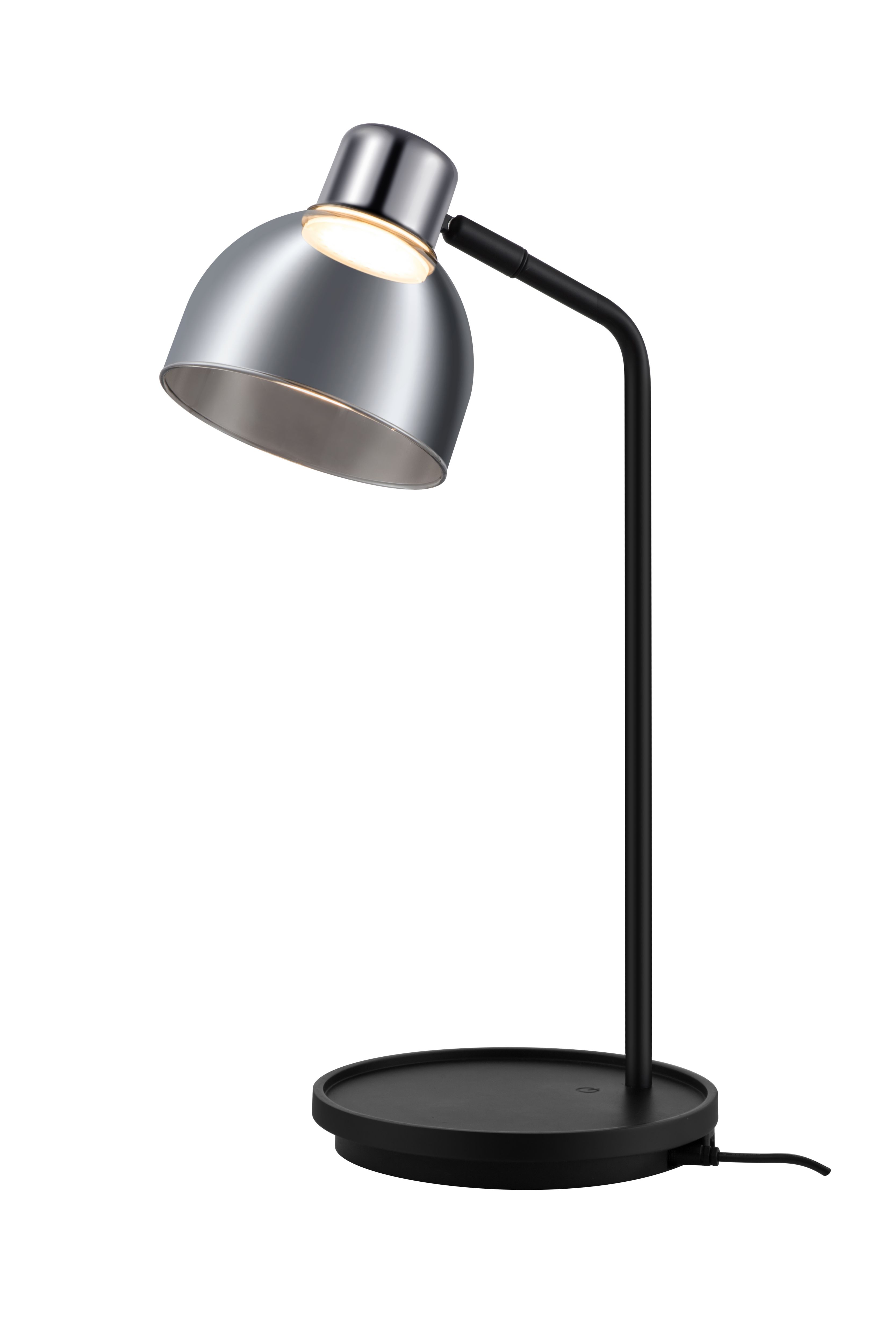 GoodHome Clitheroe Matt Black Integrated LED Straight Table lamp