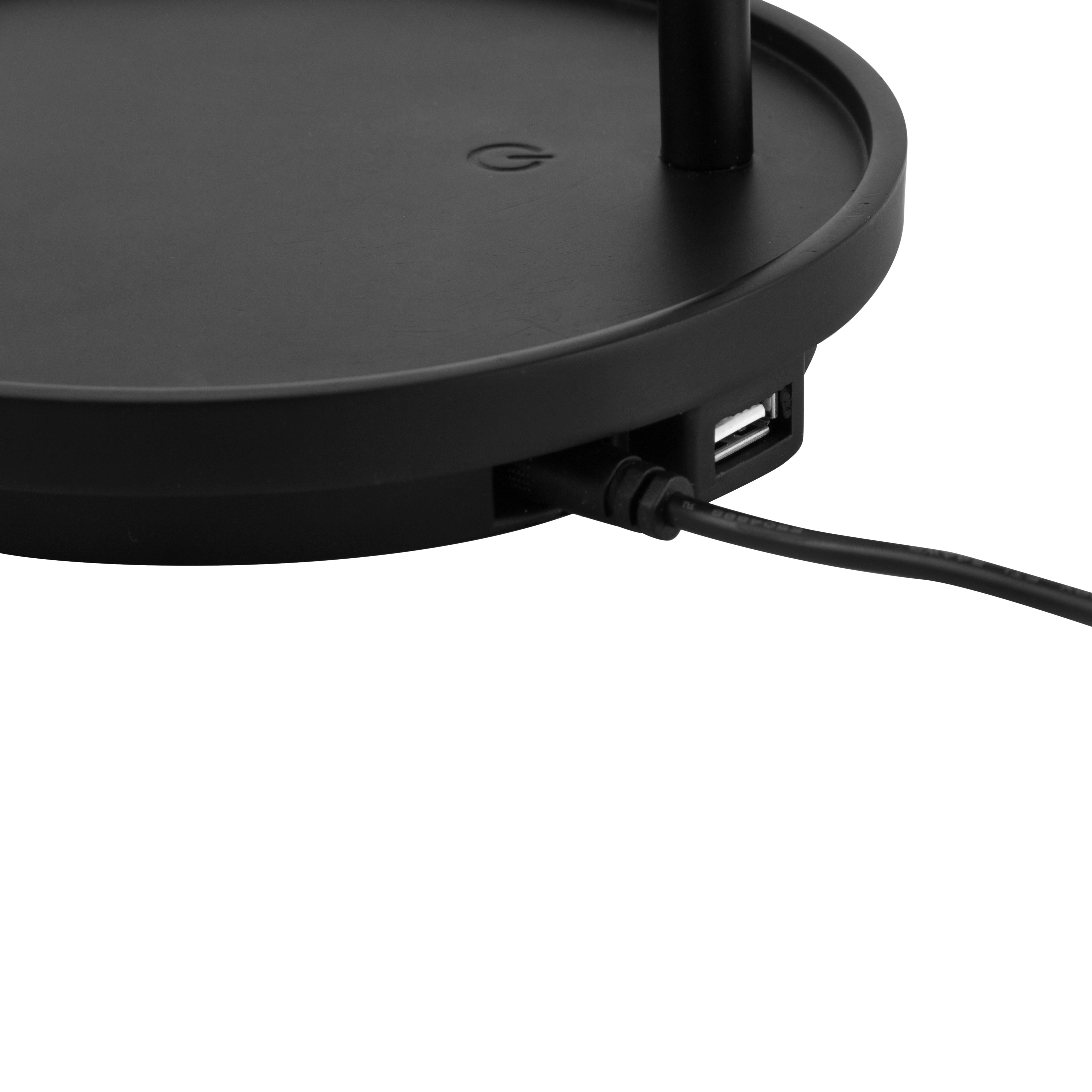 GoodHome Clitheroe Matt Black Integrated LED Straight Table lamp