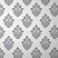 GoodHome Cloezia Grey & white Damask Fabric effect Textured Wallpaper