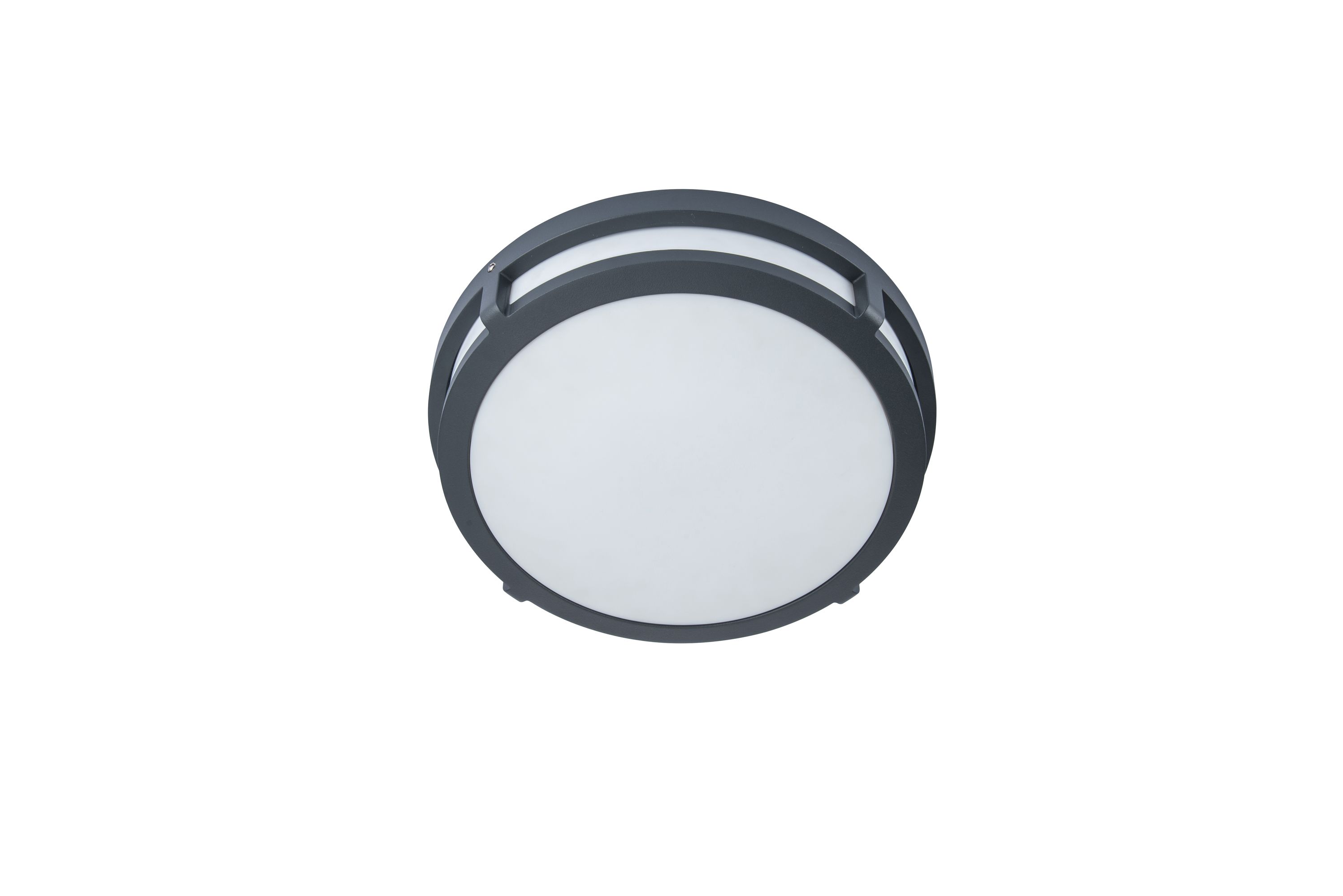GoodHome Coffman Fixed Matt Dark grey Mains-powered Integrated LED Outdoor Round Wall light 1400lm (Dia)26cm
