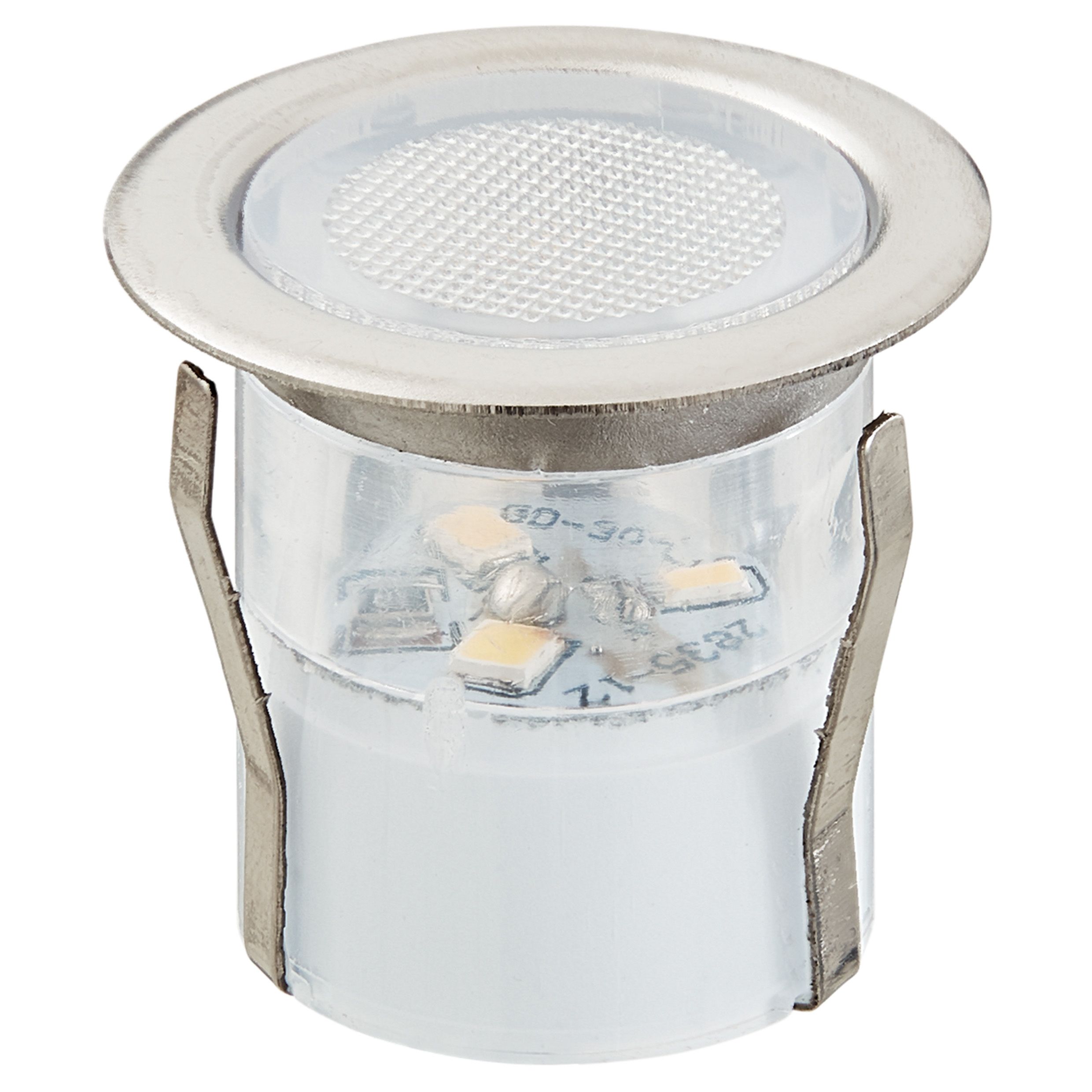 GoodHome Coldstrip Stainless steel Mains-powered Neutral white LED Round Deck light, Pack of 10