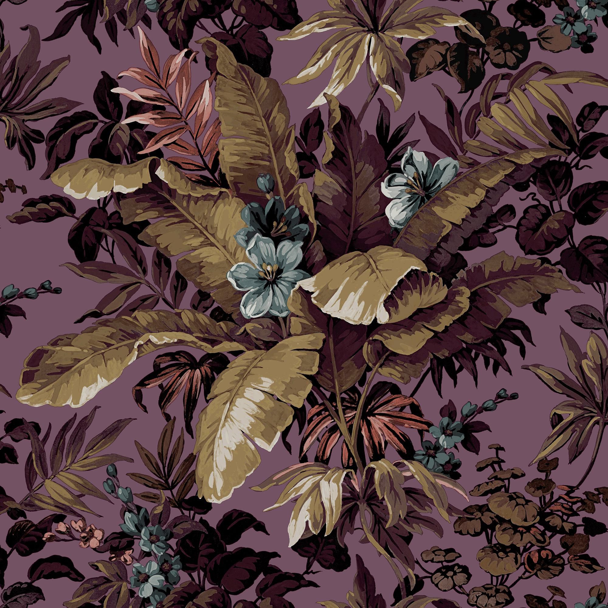 GoodHome Coleton Purple Floral Textured Wallpaper