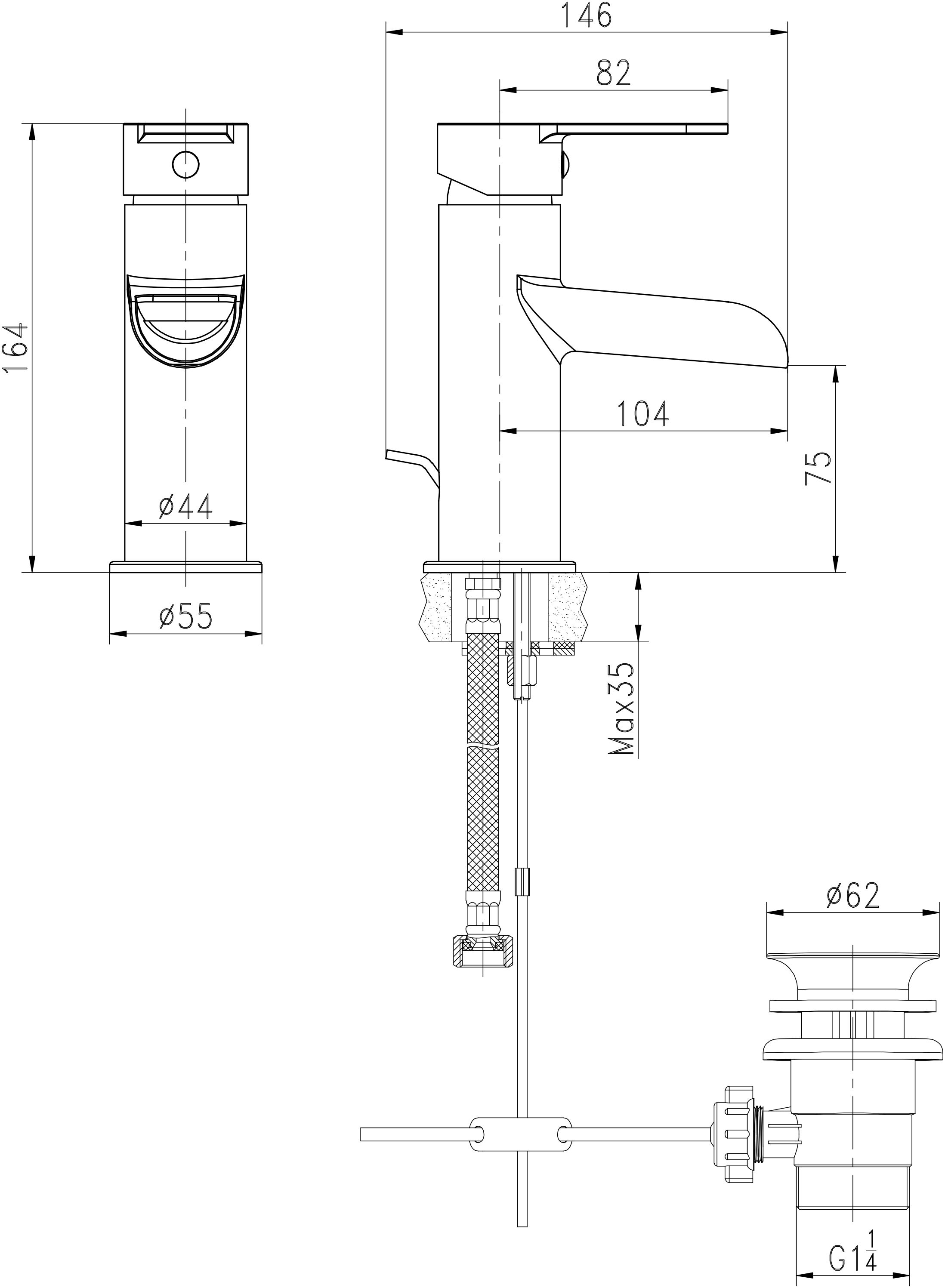 GoodHome Colina Basin Mono mixer Tap