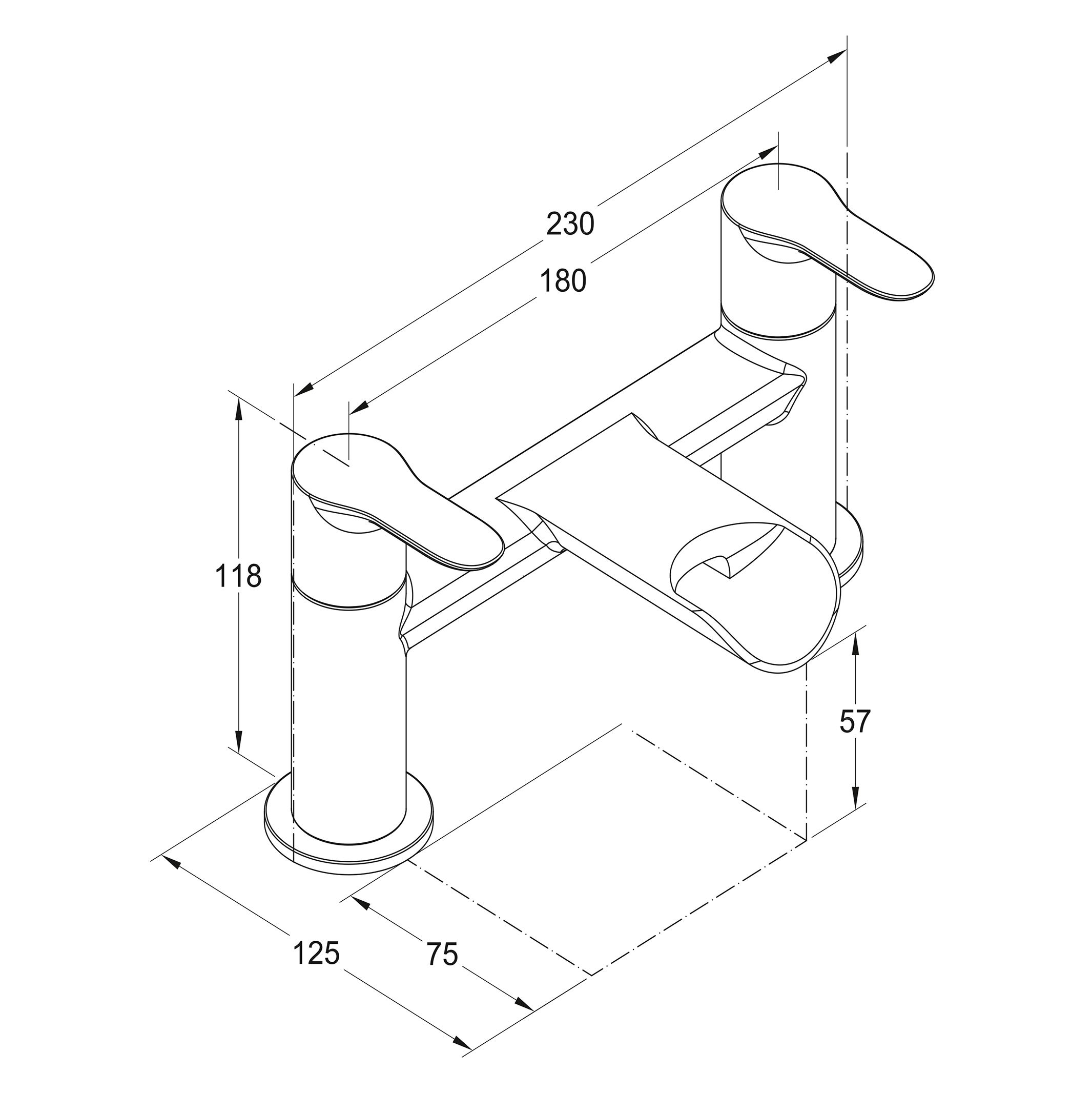 GoodHome Colina Manual Bath Filler Tap