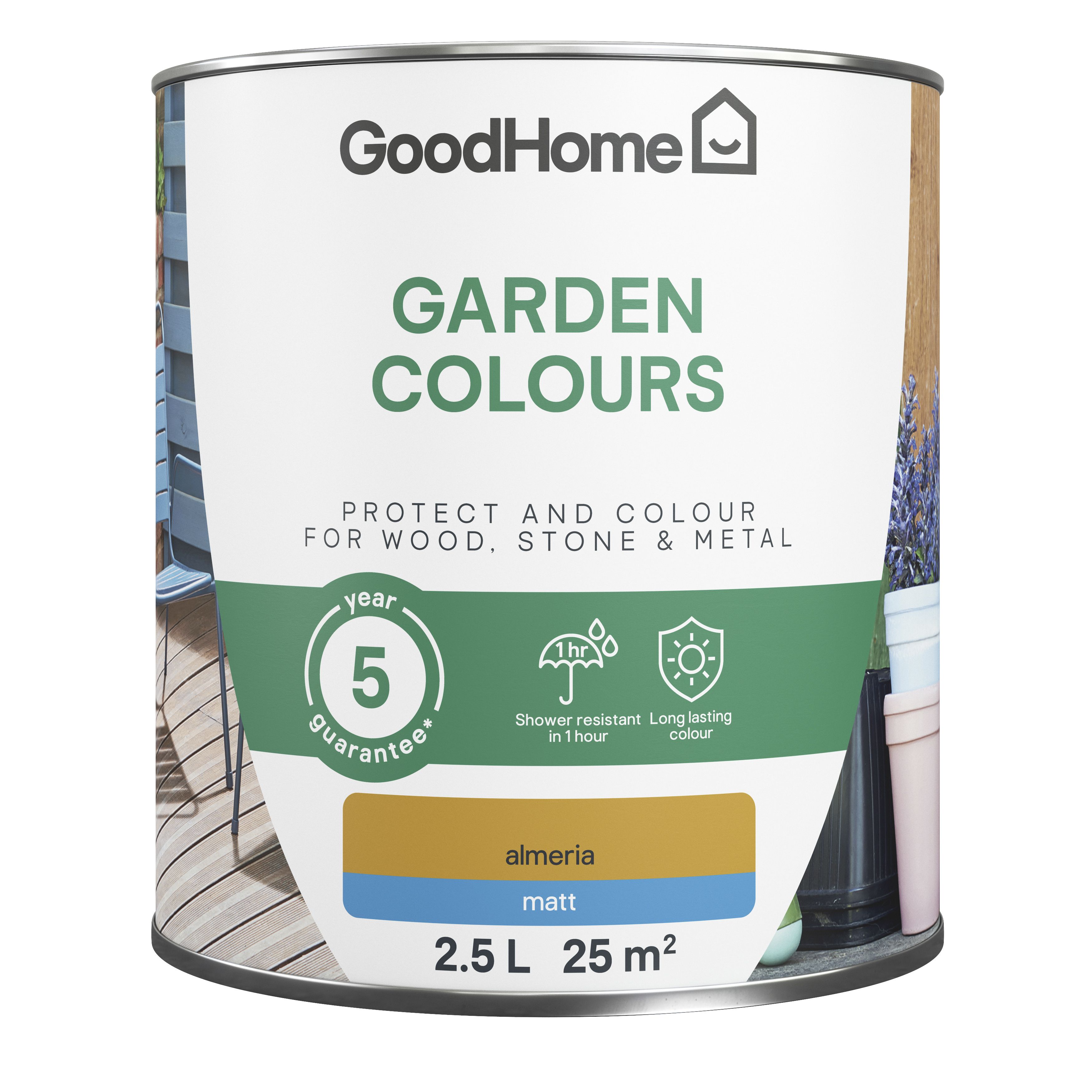 GoodHome Colour It Almeria Matt Multi-surface paint, 2.5L