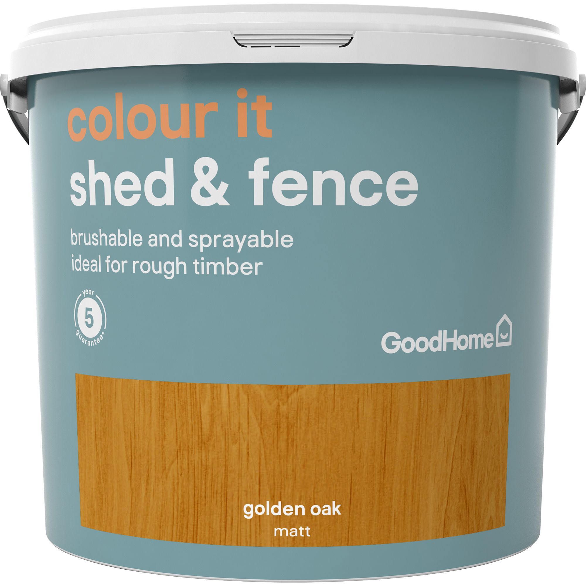 GoodHome Colour it Golden oak Matt Fence & shed Stain, 5L