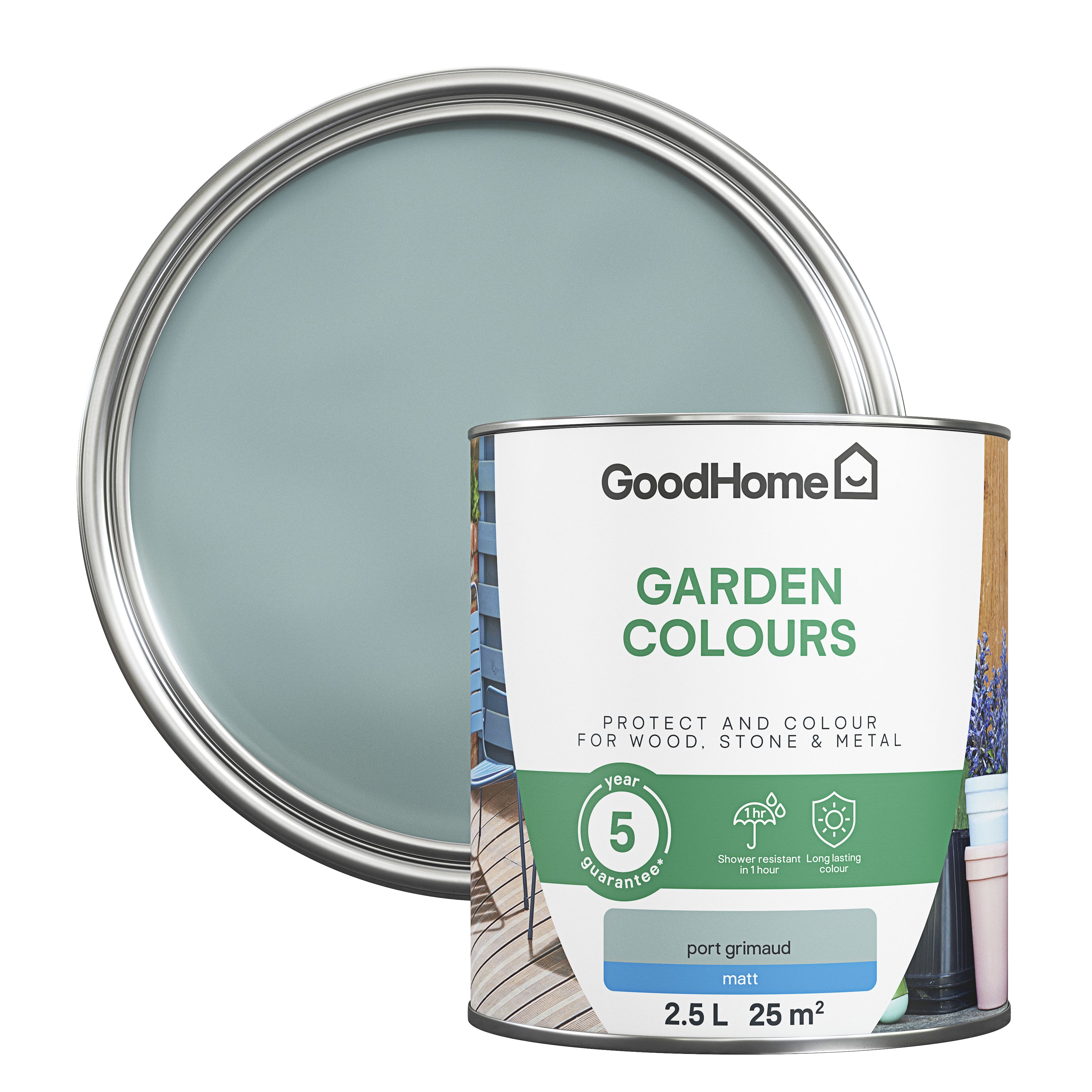 GoodHome Colour It Port Grimaud Matt Multi-surface paint, 2.5L