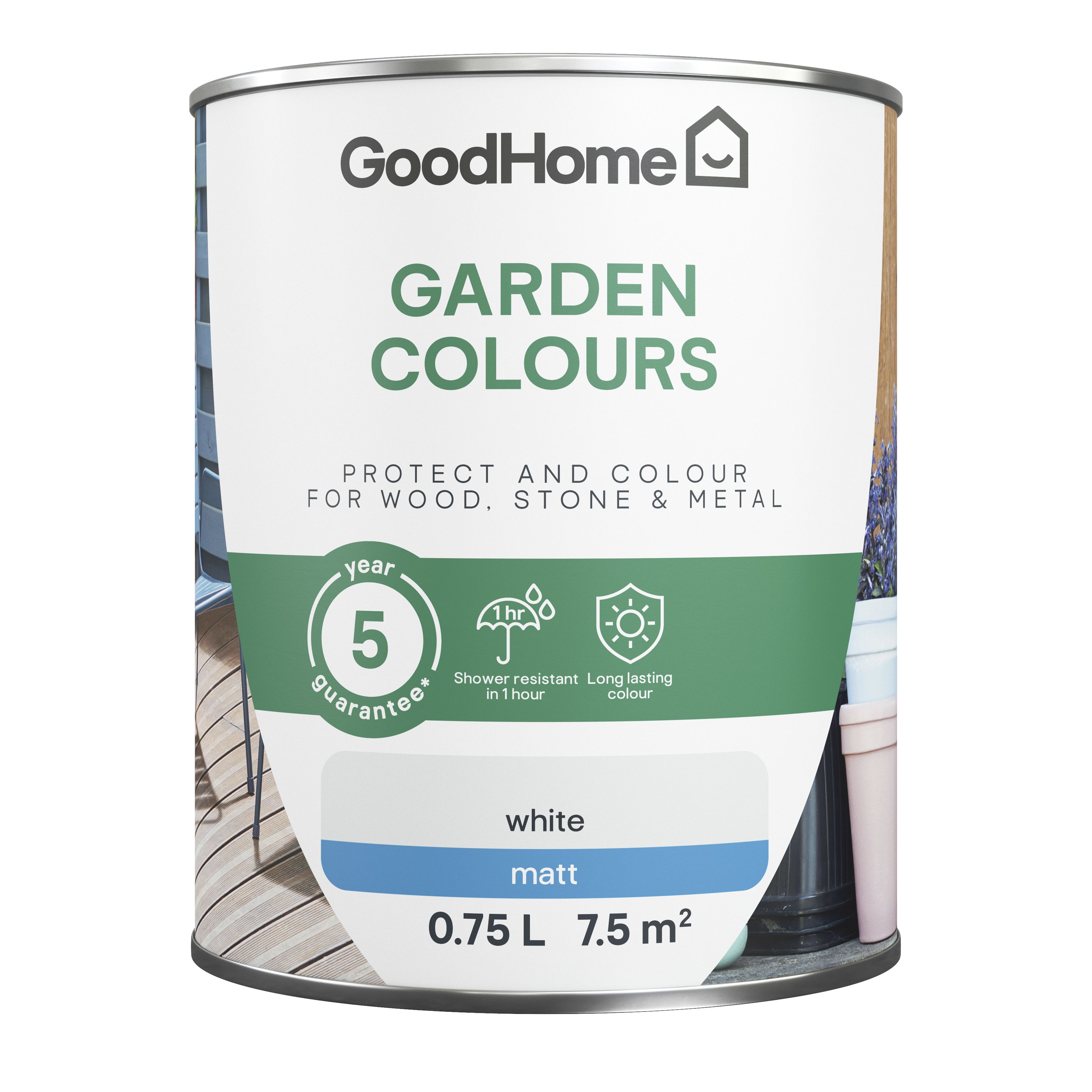 GoodHome Colour It White Matt Multi-surface paint, 750ml