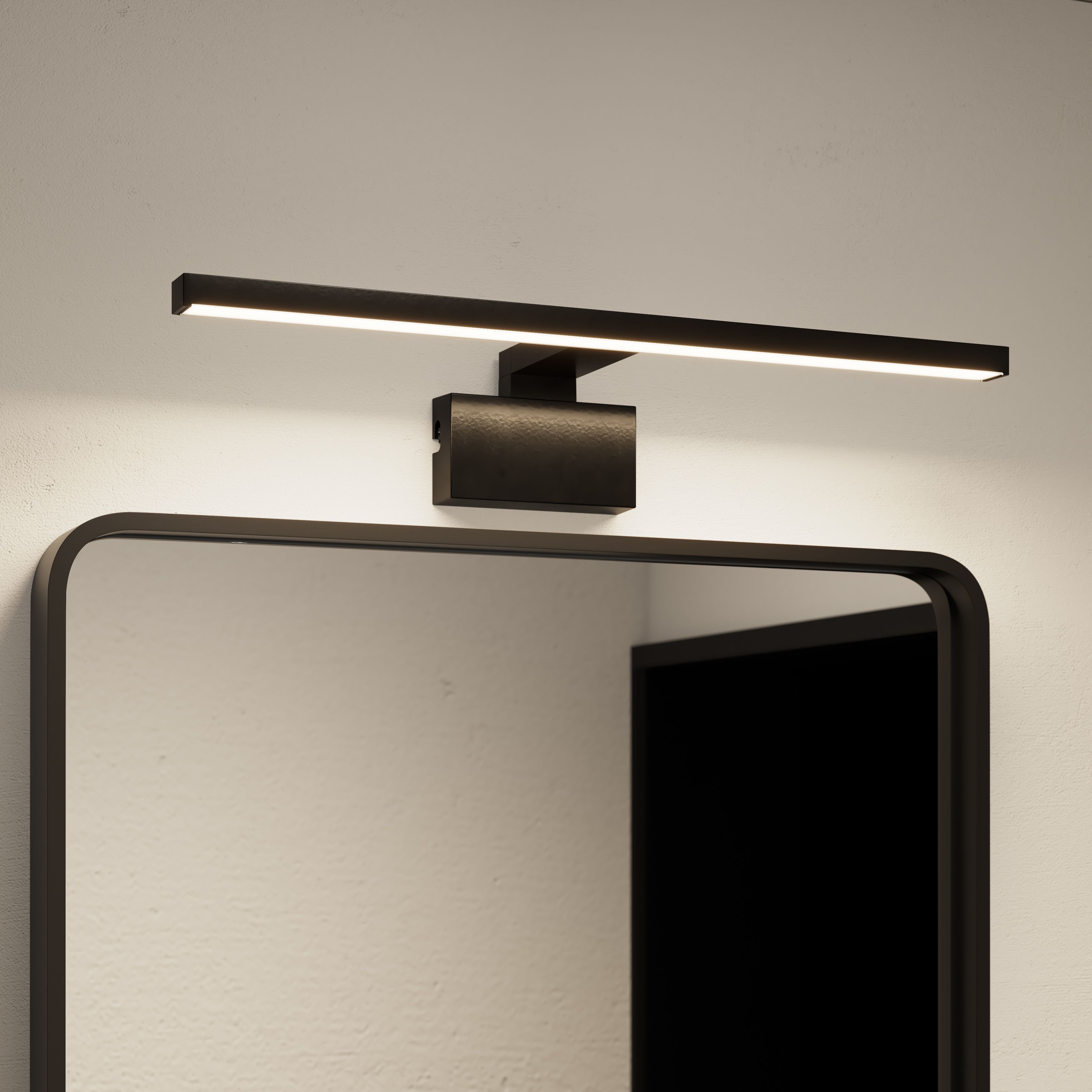 GoodHome Craven Black Wired LED Bathroom wall light