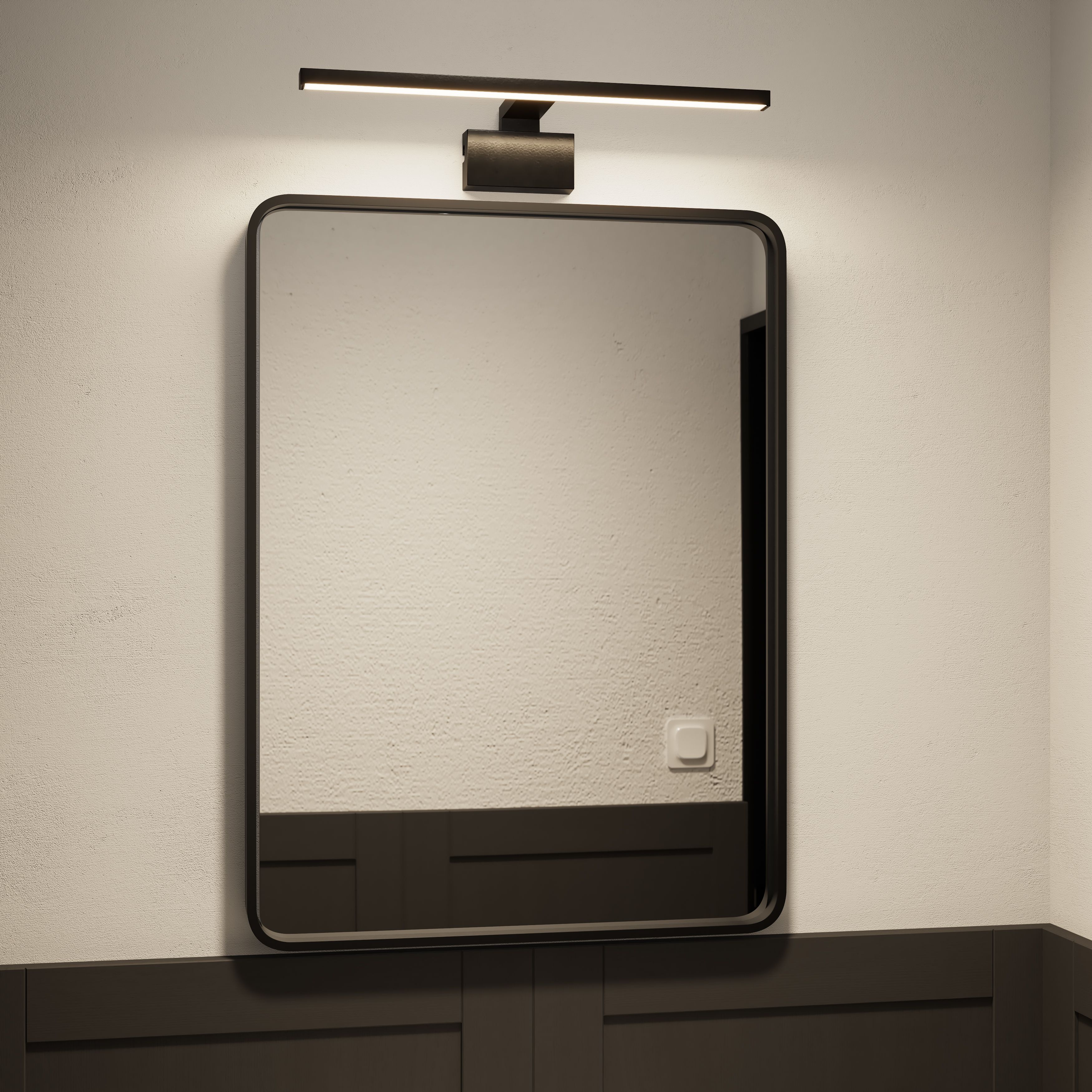 GoodHome Craven Black Wired LED Bathroom wall light