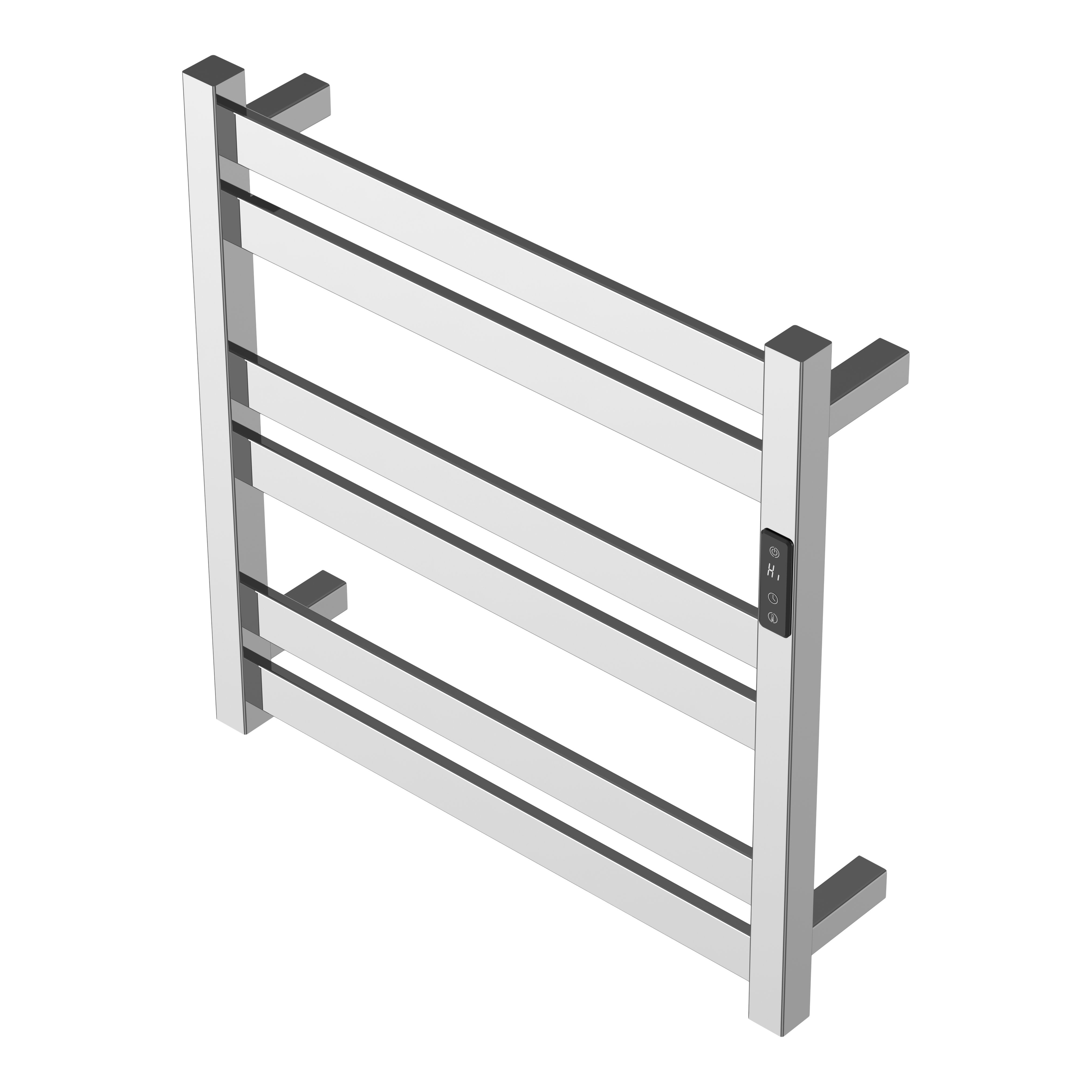 GoodHome Cromer Mirror effect Electric Flat Towel warmer (W)520mm x (H)530mm