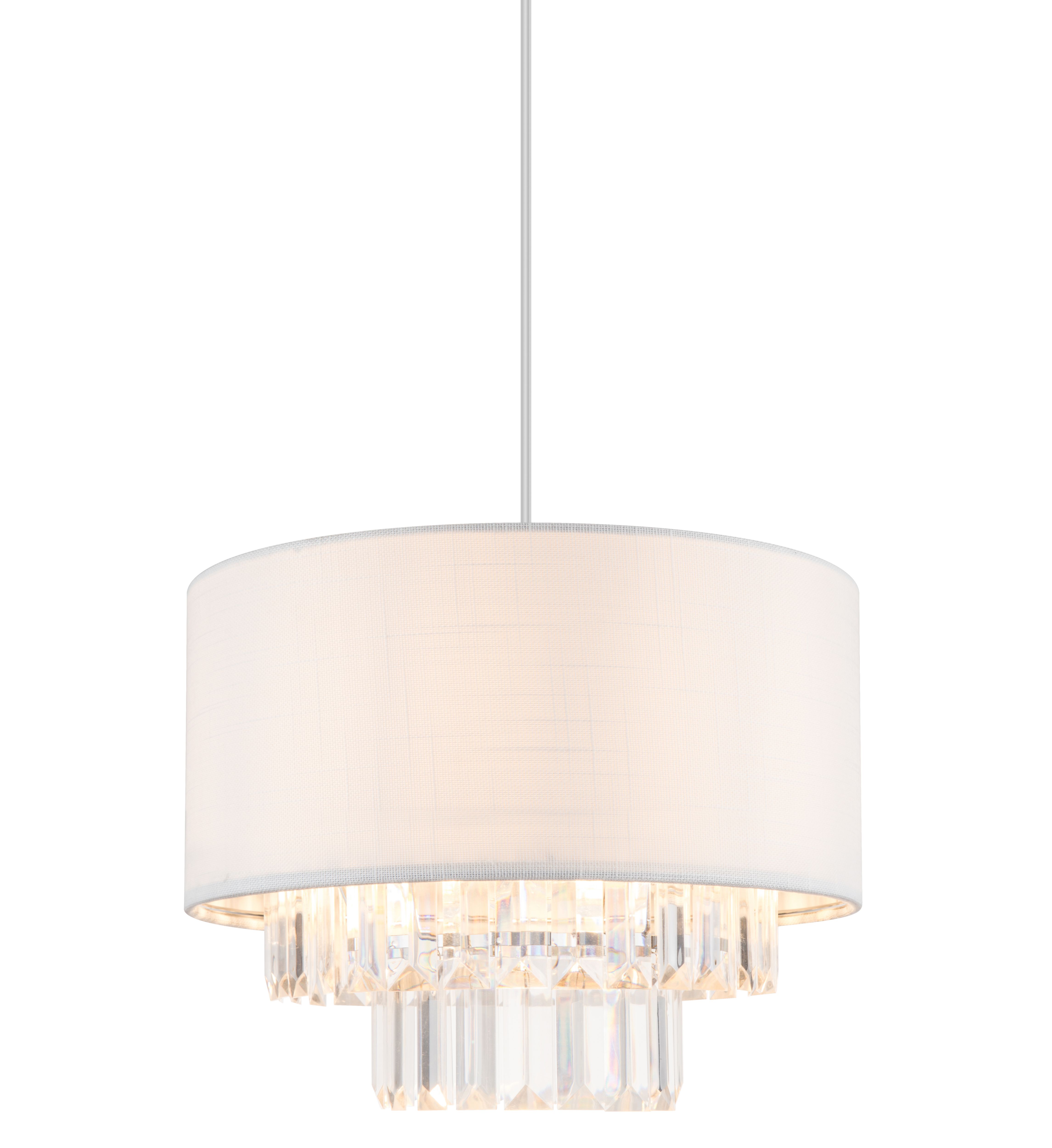 GoodHome Crowle White & clear Round Lamp shade (D)30cm