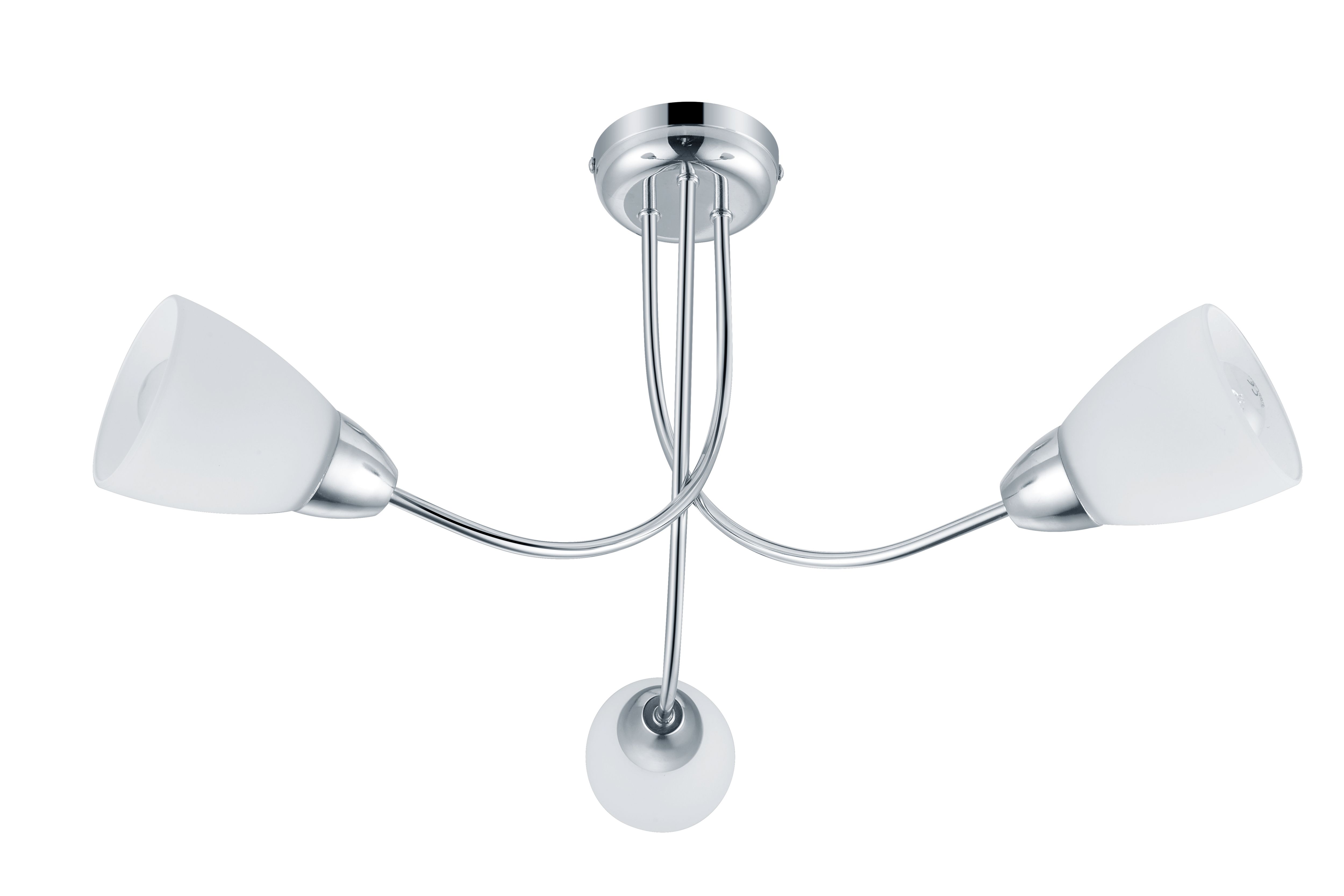 GoodHome Cura Glass & metal Chrome effect 3 Lamp Ceiling light