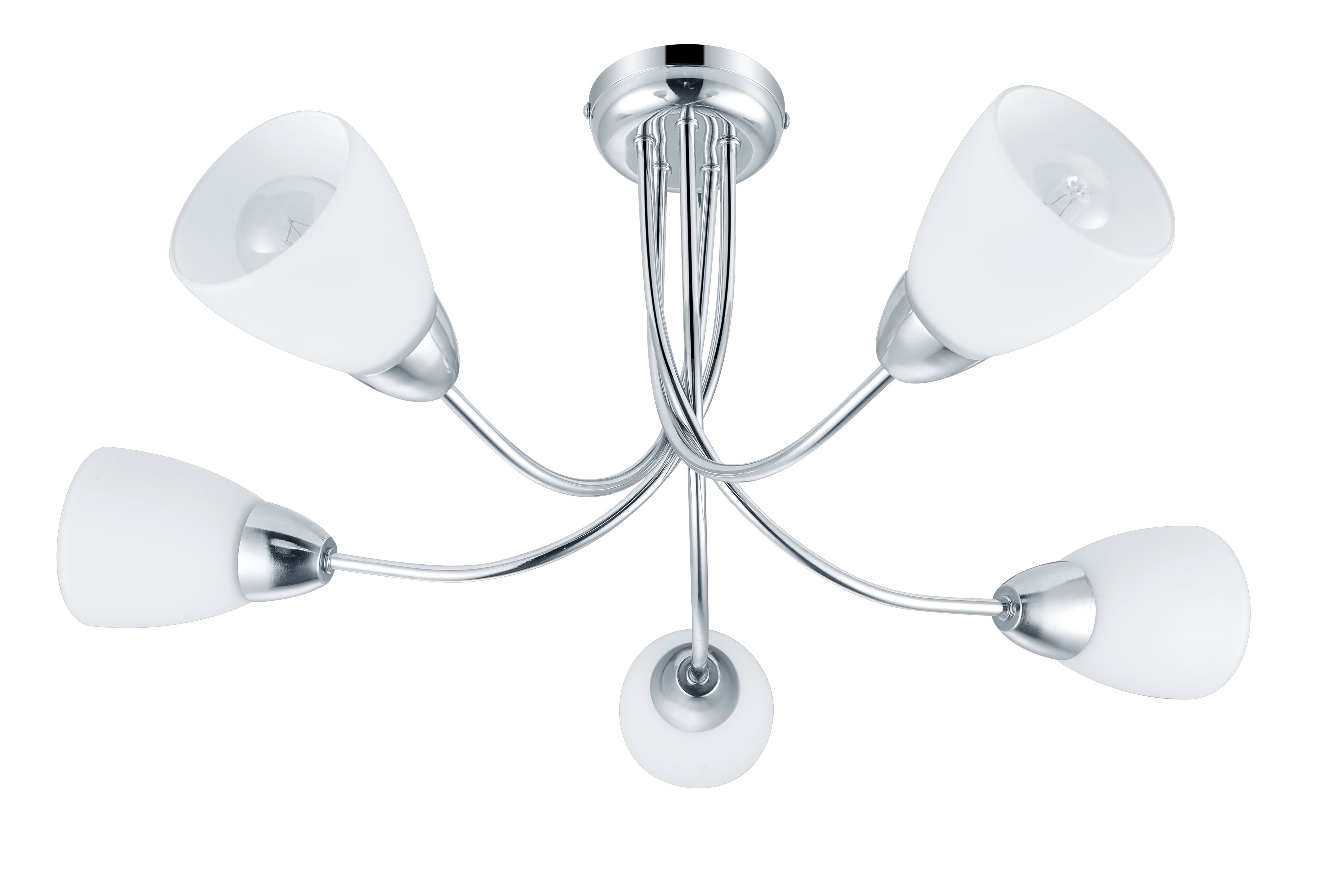 GoodHome Cura Glass & metal Chrome effect 5 Lamp Ceiling light