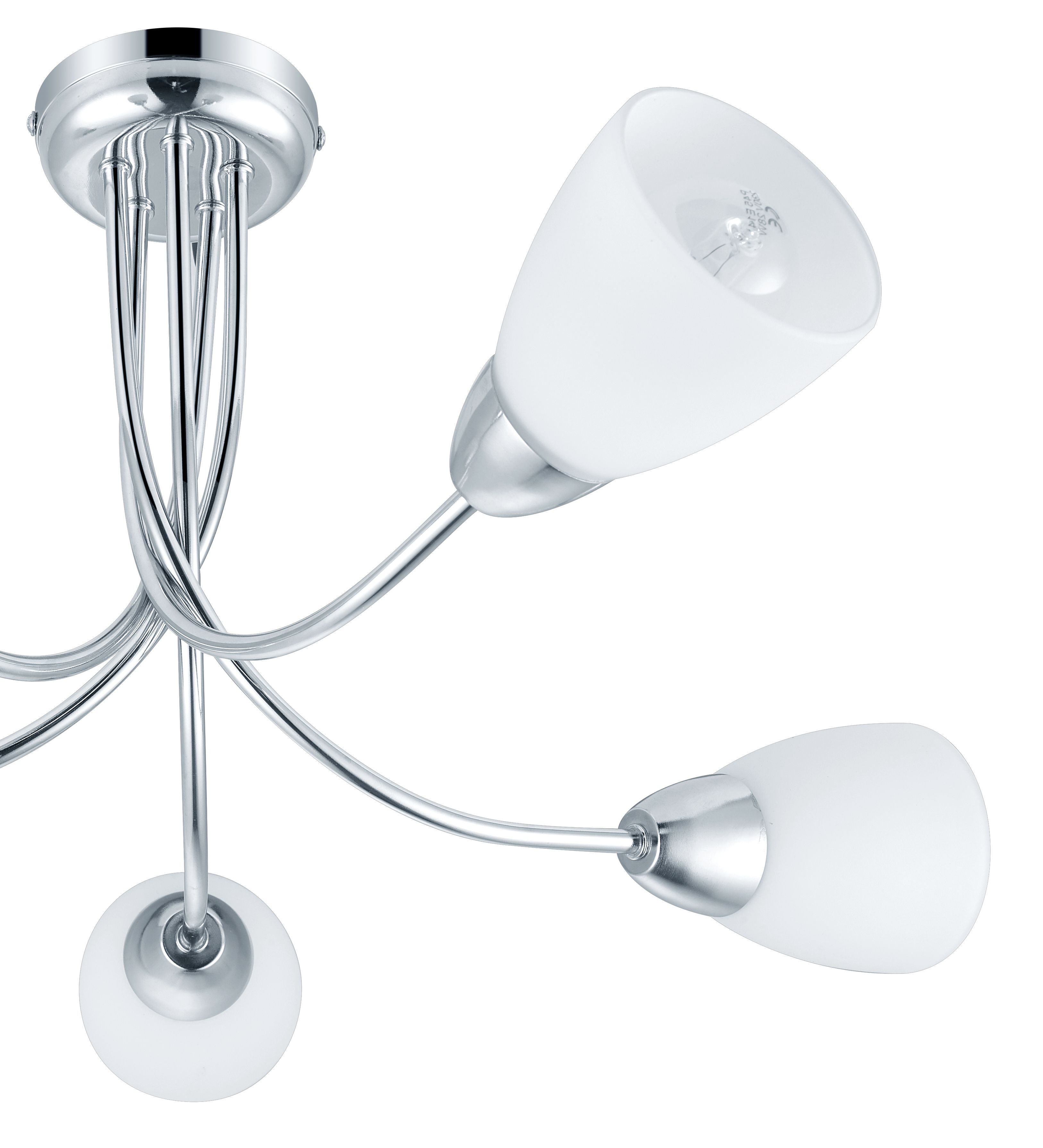 GoodHome Cura Glass & metal Chrome effect 5 Lamp Ceiling light