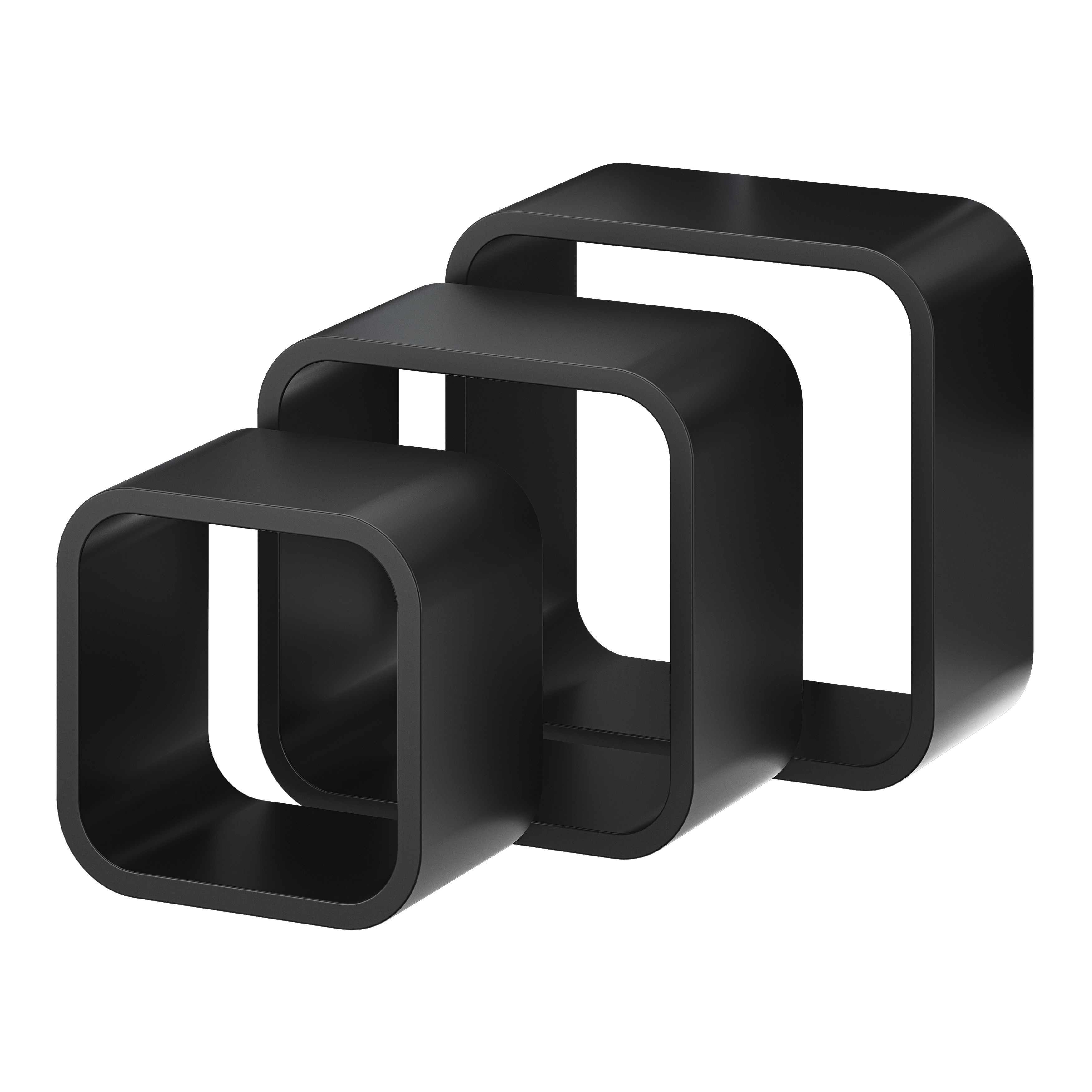GoodHome Cusko Cube shelf (L)32.5cm x (D)15.5cm, Set of 3