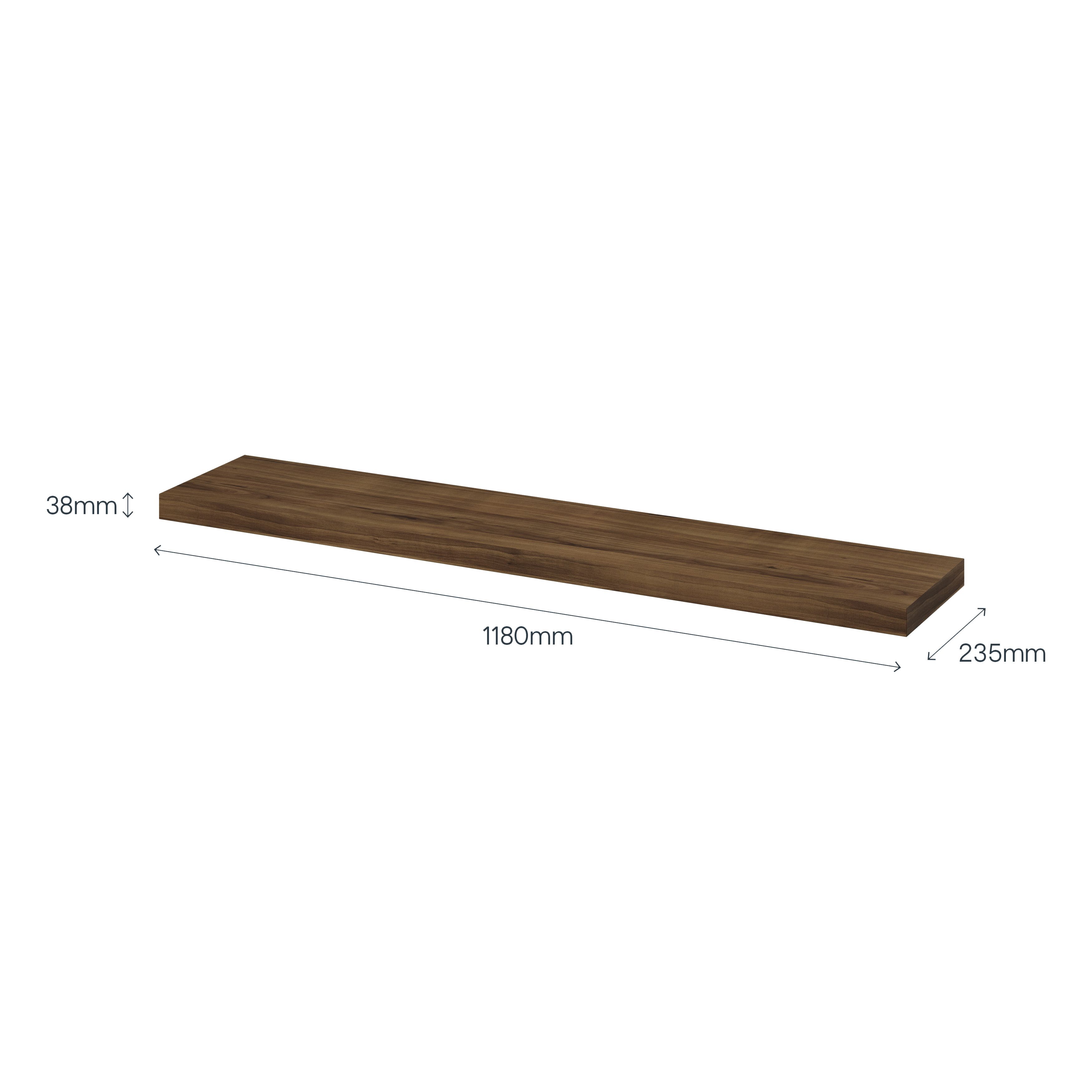 GoodHome Cusko Rectangular Floating shelf (L)118cm x (D)23.5cm