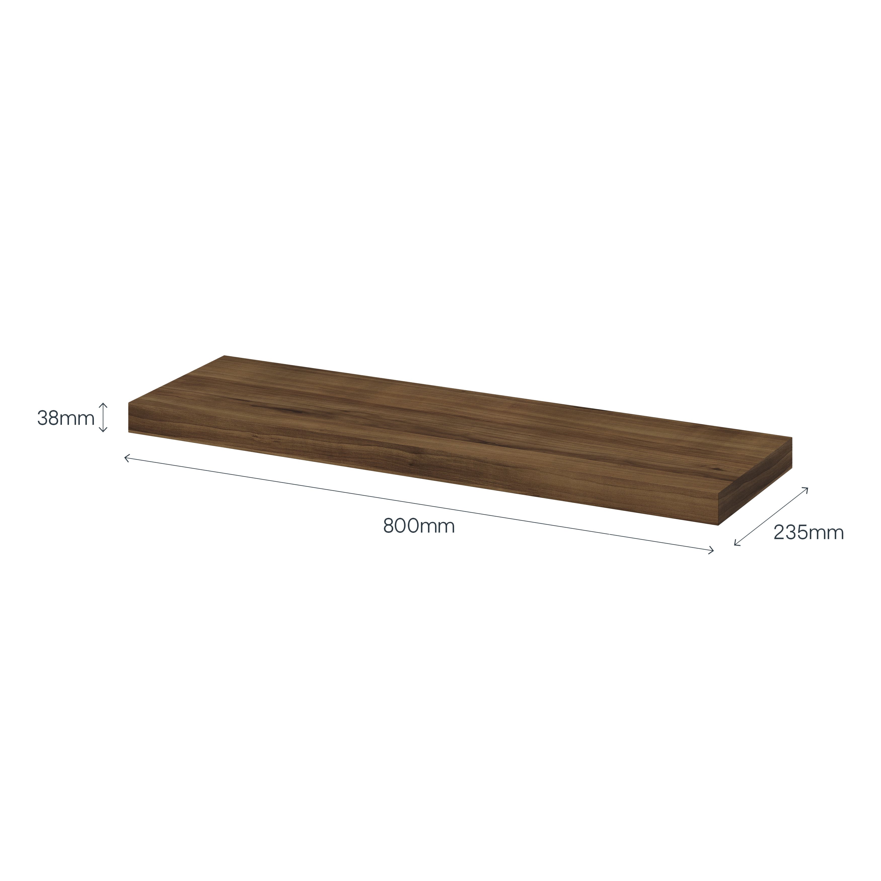 GoodHome Cusko Rectangular Floating shelf (L)80cm x (D)23.5cm