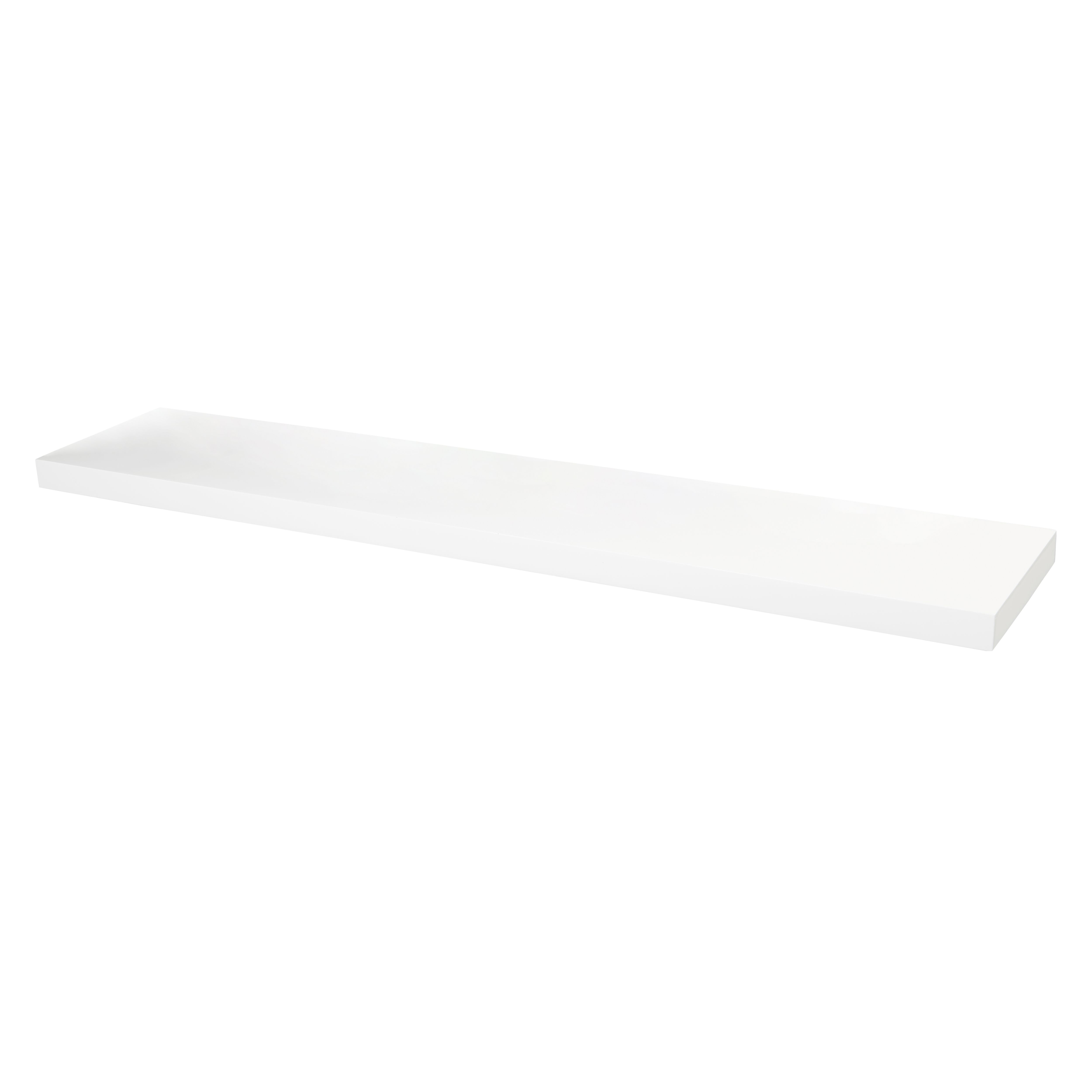 GoodHome Cusko White Rectangular Floating shelf (L)118cm x (D)23.5cm