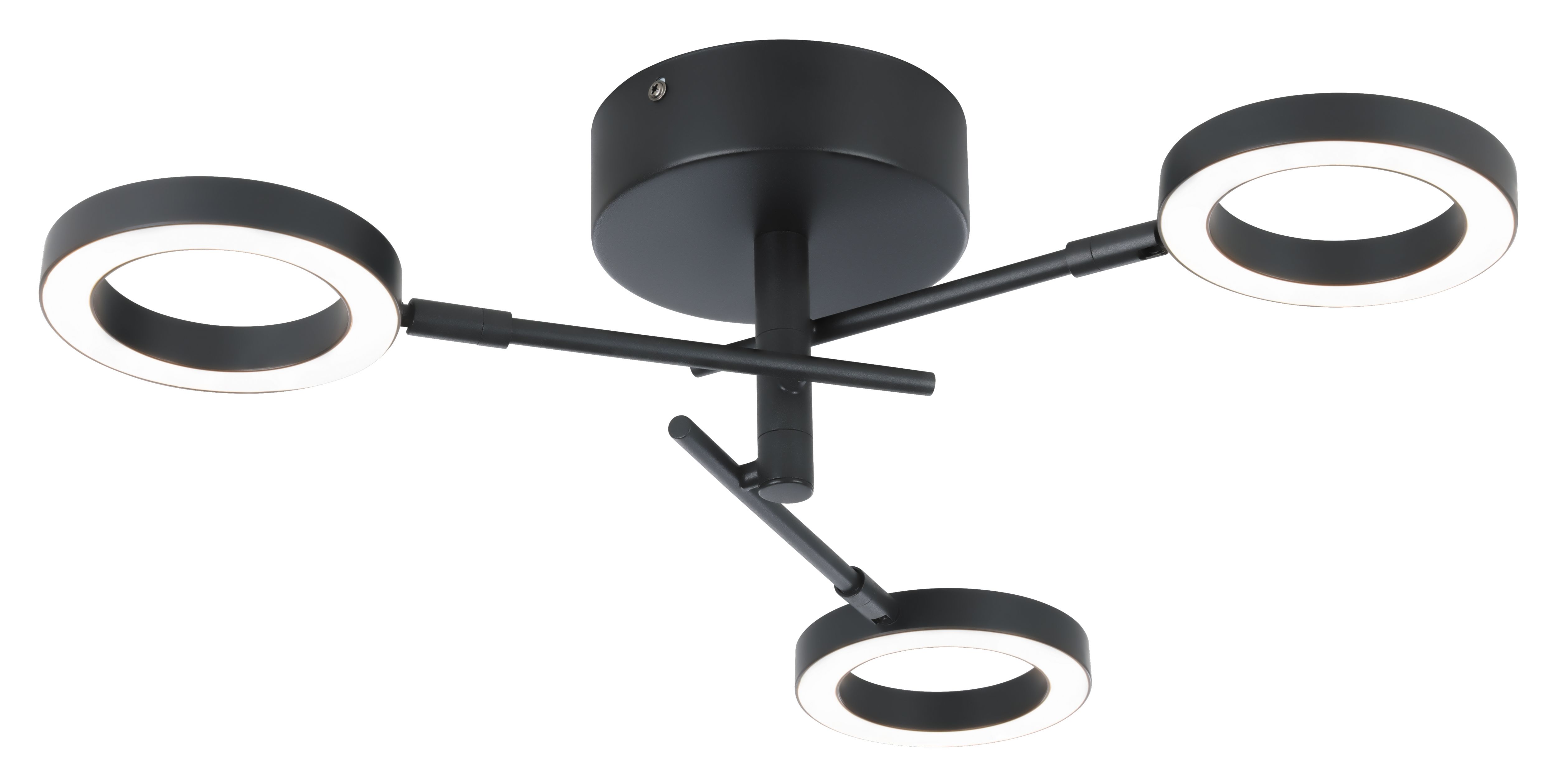 GoodHome Cyber Matt Metal & plastic Black 3 Lamp LED Circular Ceiling light