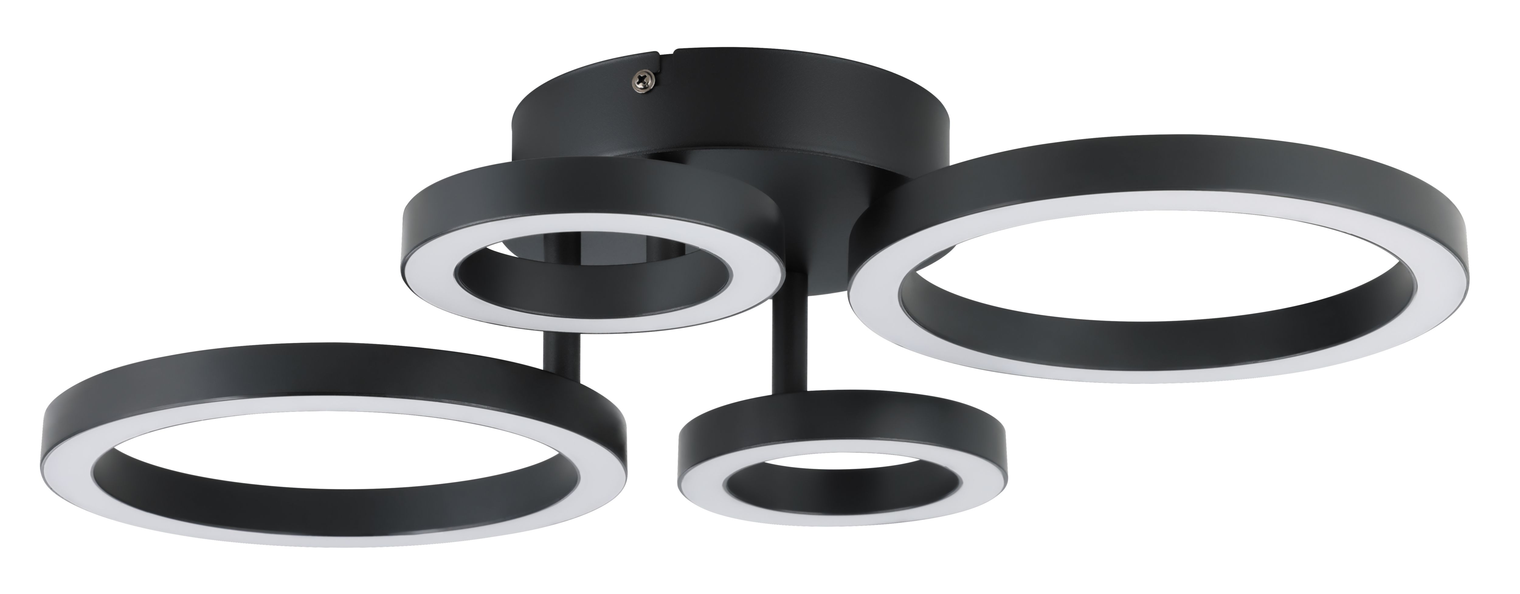 GoodHome Cyber Matt Metal & plastic Black 4 Lamp LED Circular Ceiling light