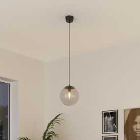 GoodHome Dacite Ball Matt Black Pendant ceiling light, (Dia)280mm