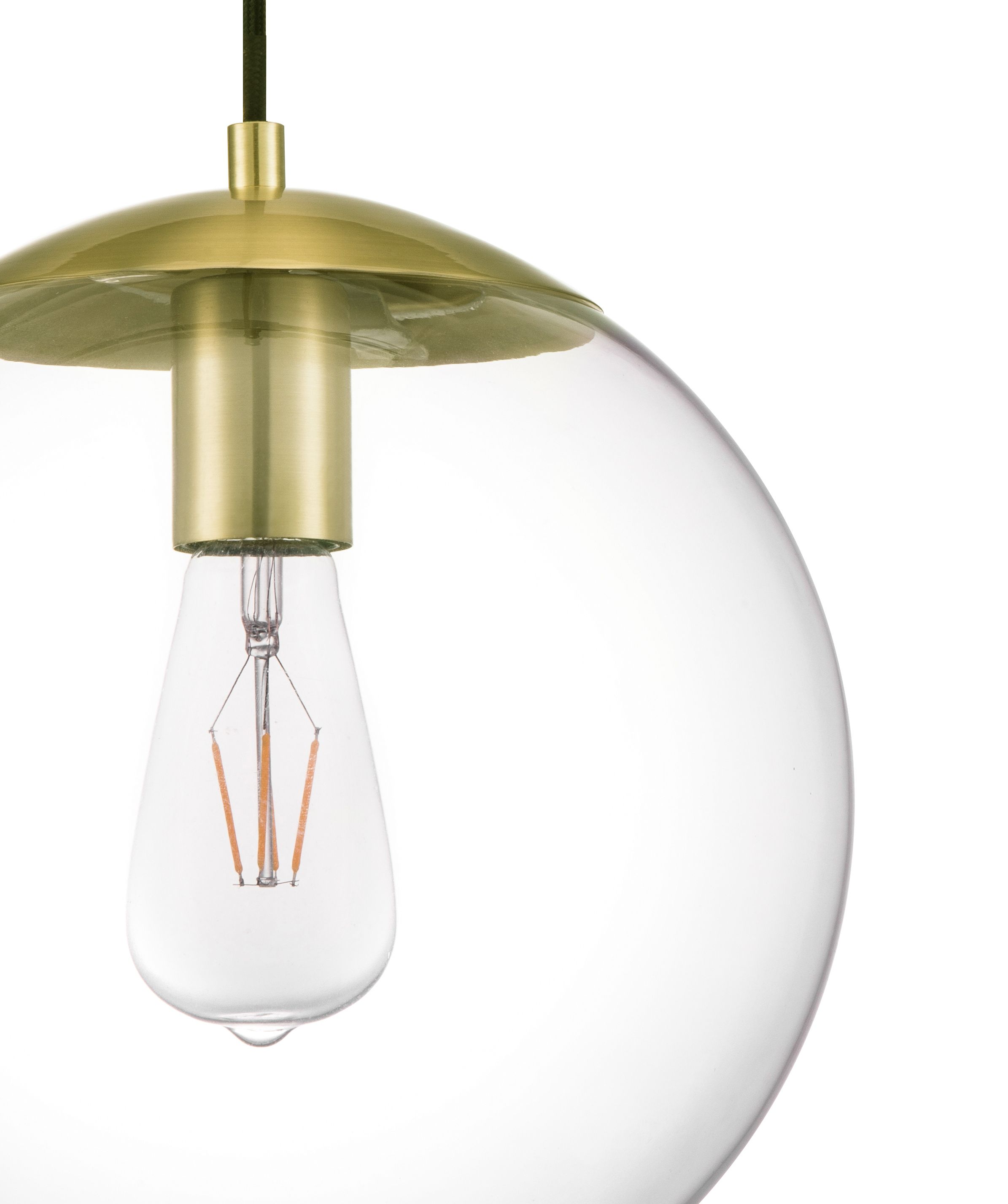 GoodHome Dacite Brass & transparent Brass effect Pendant ceiling light, (Dia)280mm
