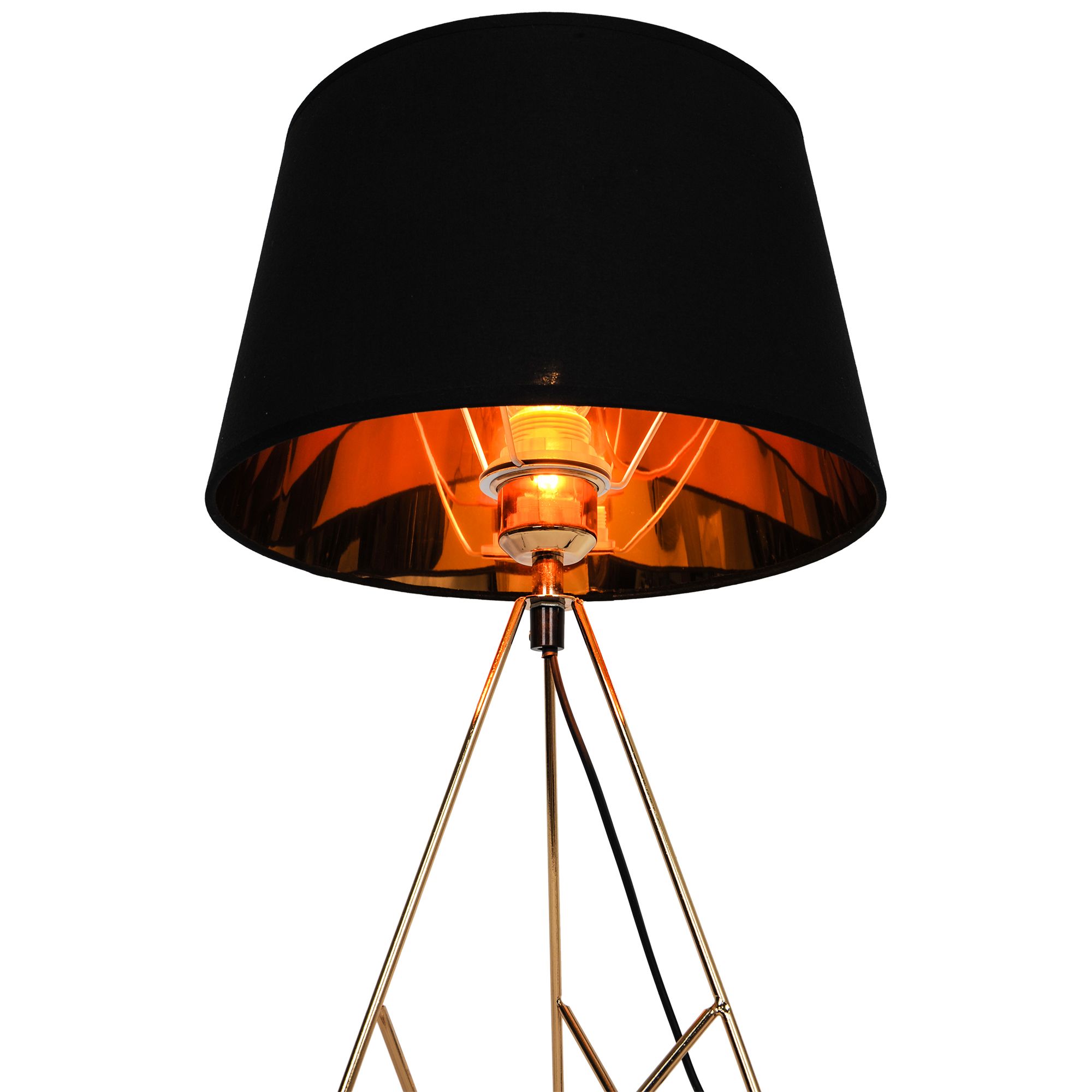 GoodHome Daitree Black & brass effect Table light