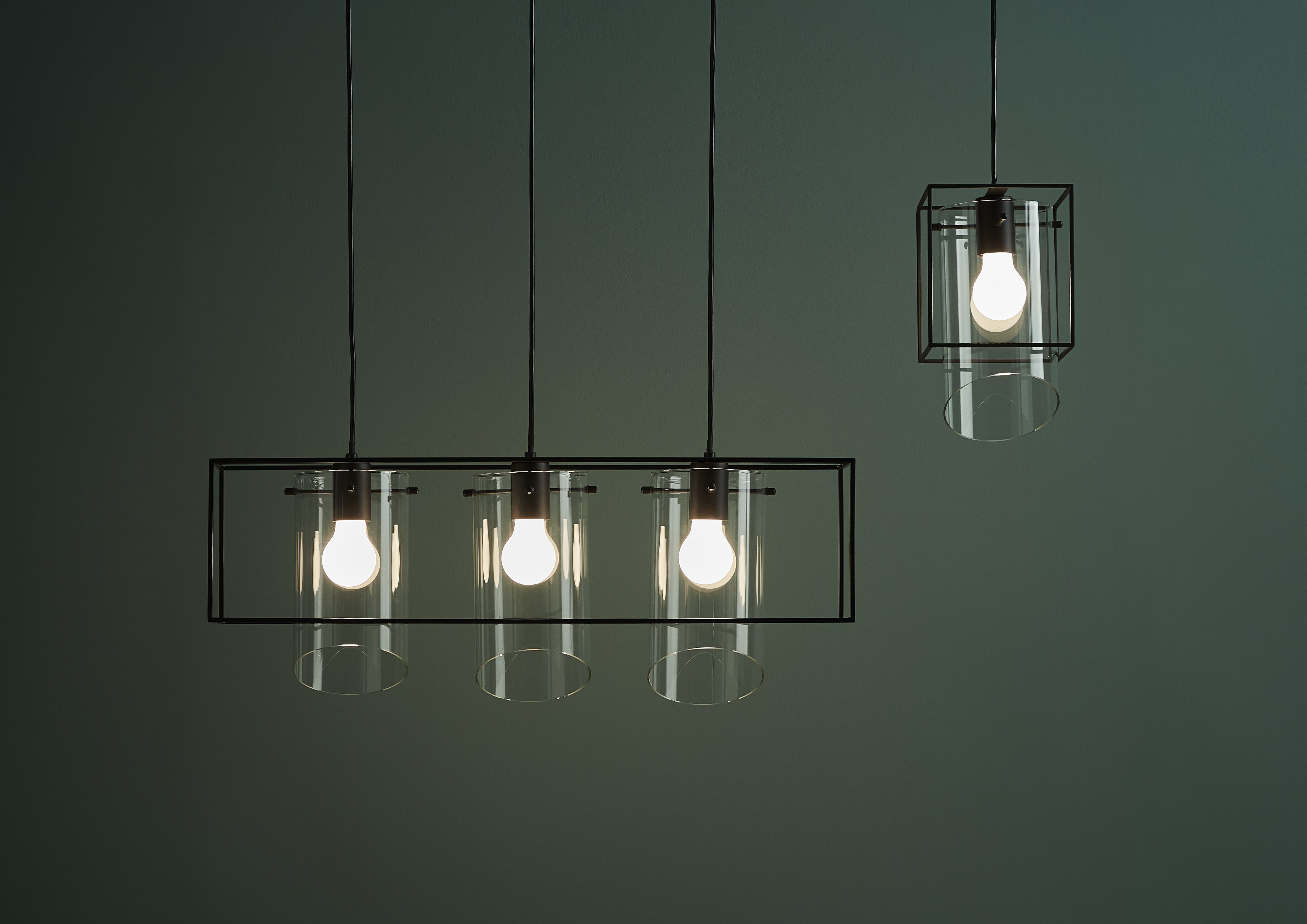 GoodHome Daluiz Matt Black 3 Lamp Pendant ceiling light