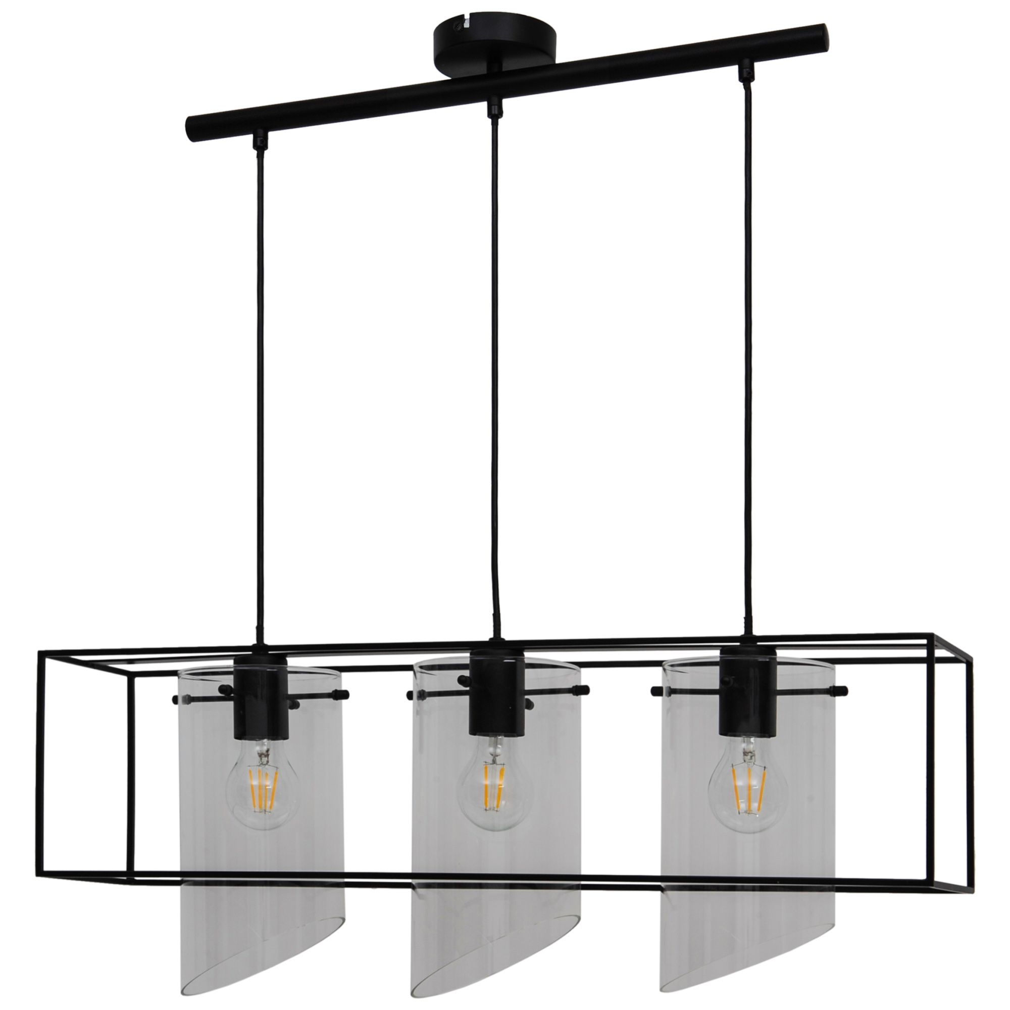 GoodHome Daluiz Matt Black 3 Lamp Pendant ceiling light