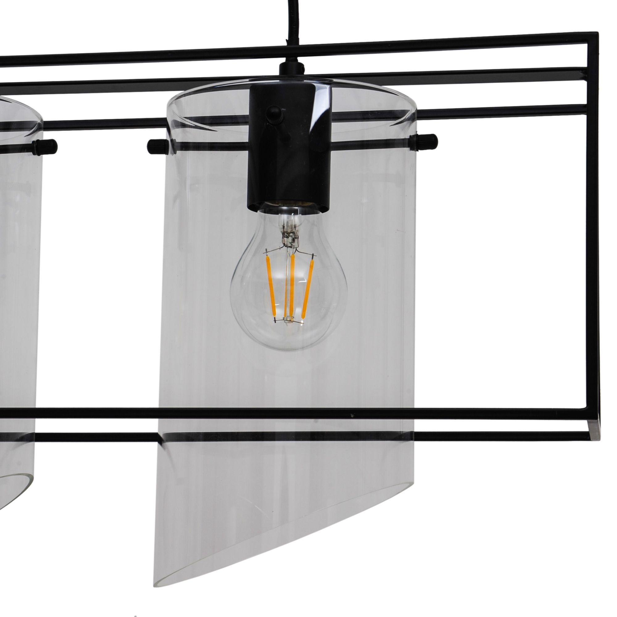 GoodHome Daluiz Matt Black 3 Lamp Pendant ceiling light