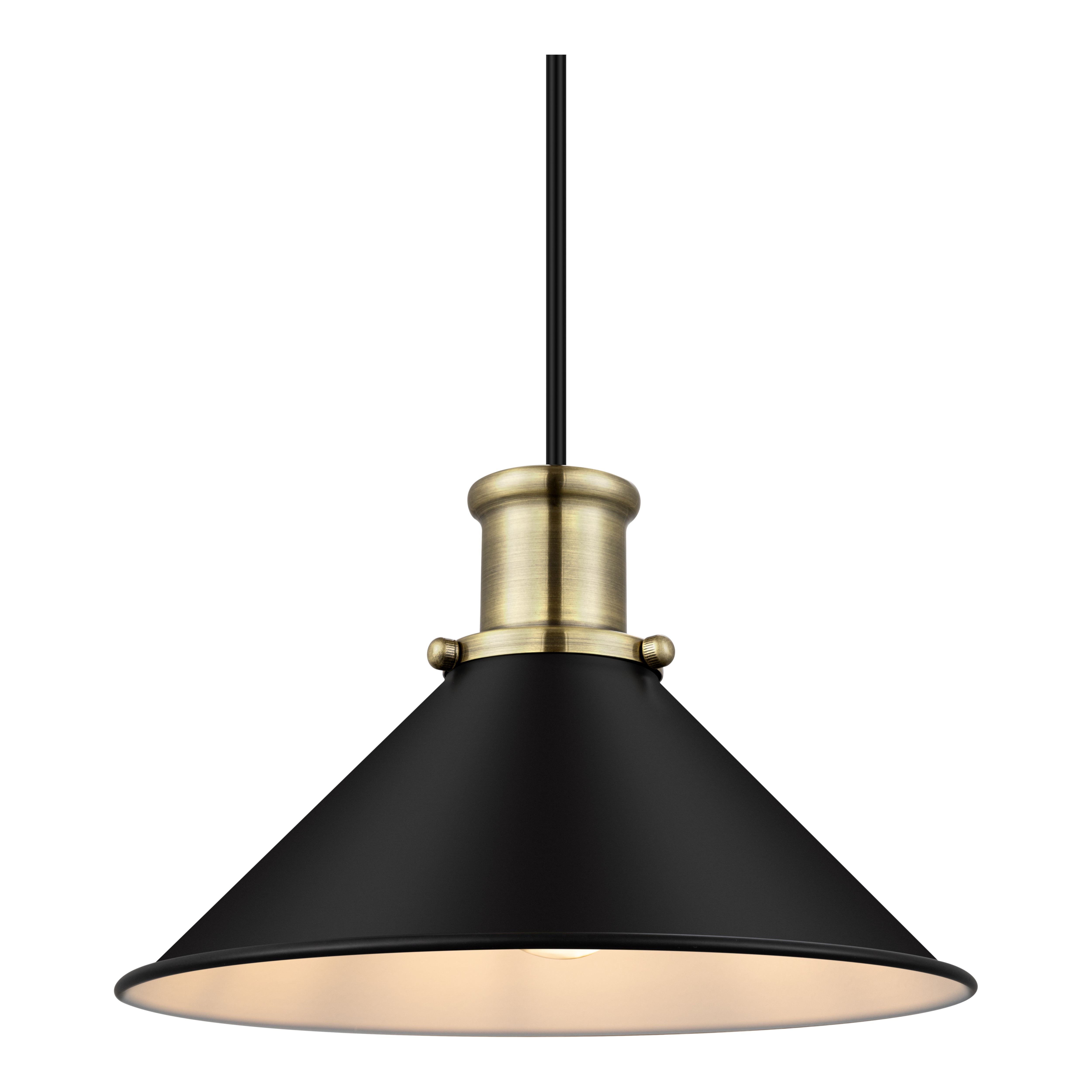 GoodHome Danvers Black Coolie Cone Lamp shade (D)26cm
