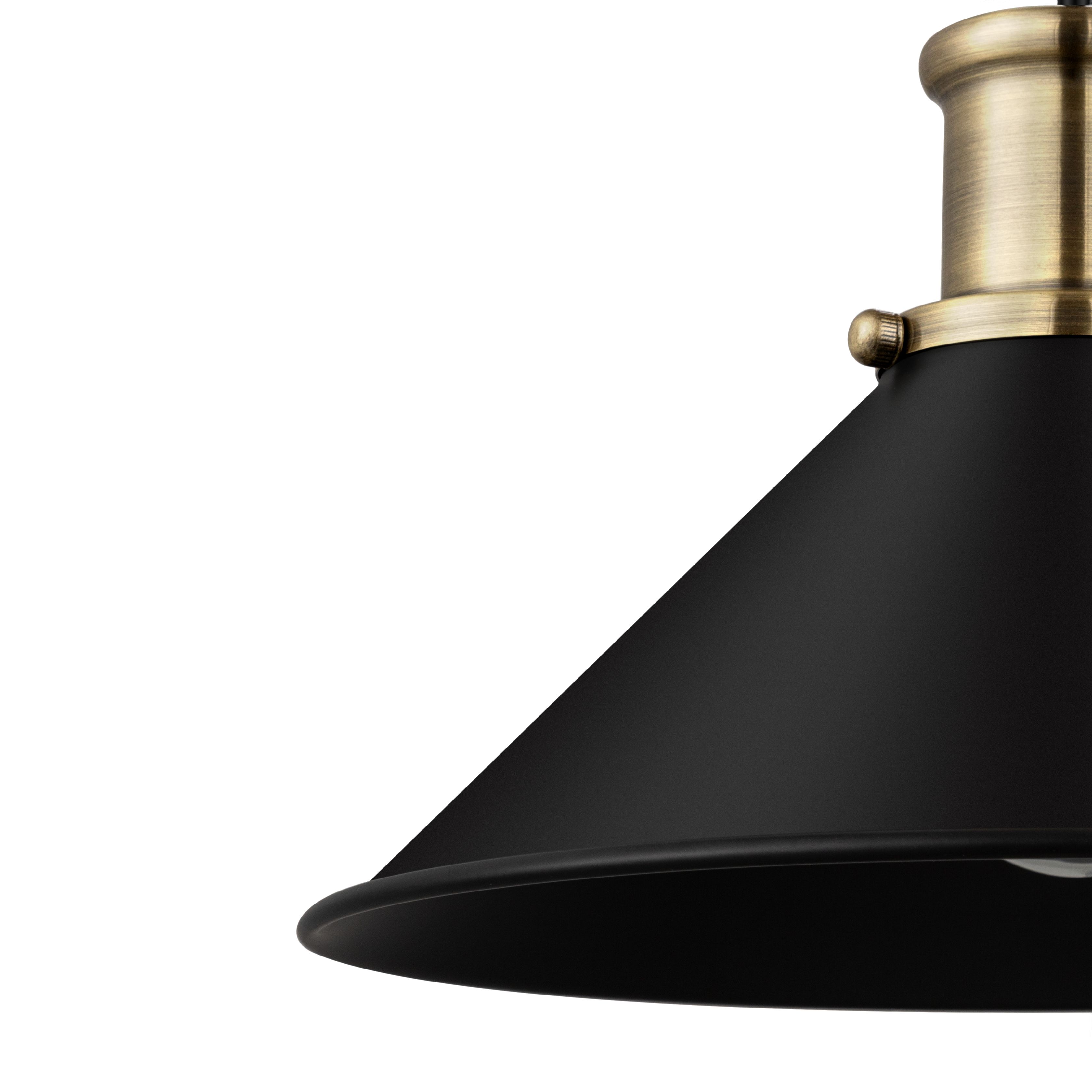 GoodHome Danvers Black Coolie Cone Lamp shade (D)26cm