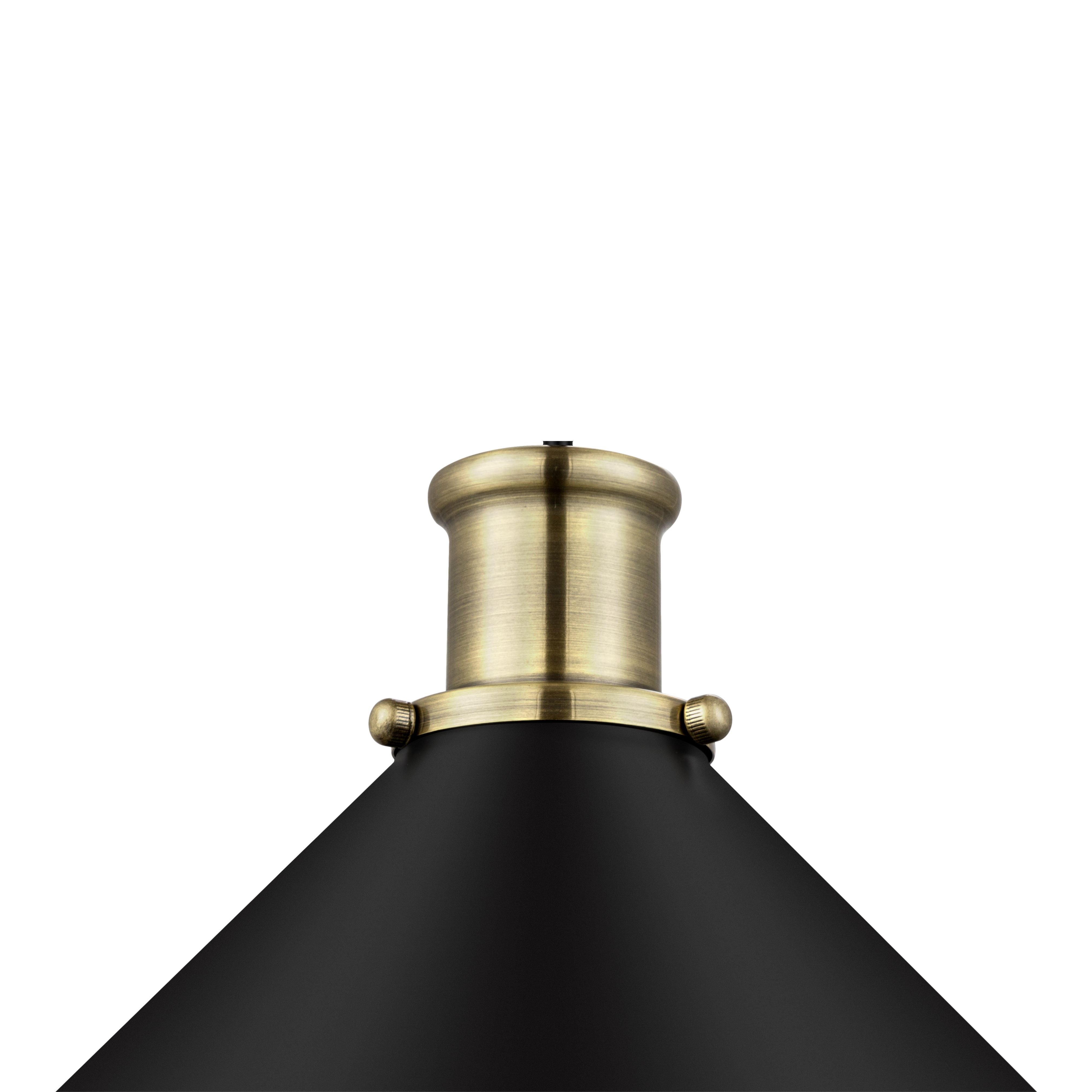 GoodHome Danvers Black Coolie Cone Lamp shade (D)26cm
