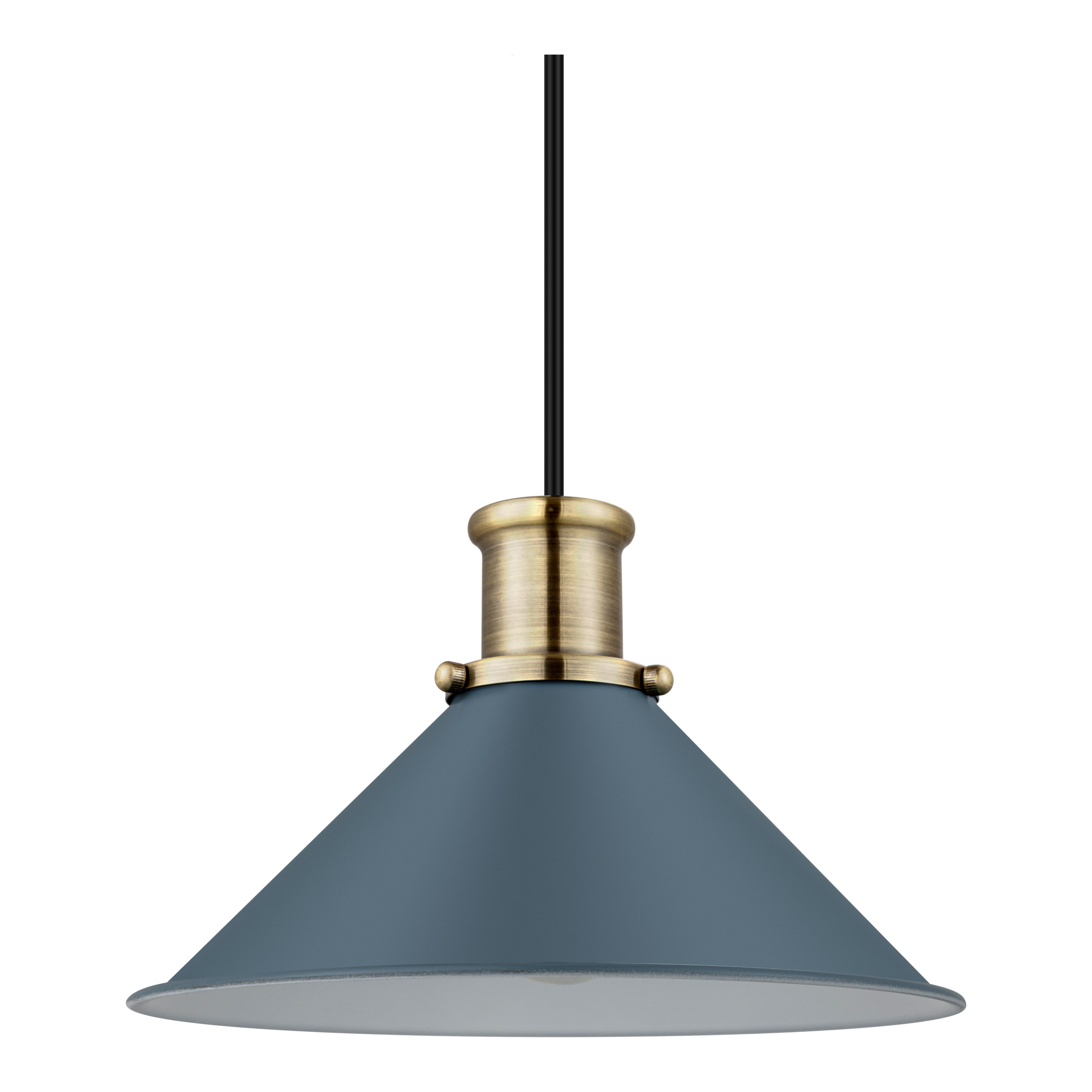 GoodHome Danvers Blue Coolie Cone Lamp shade (D)26cm