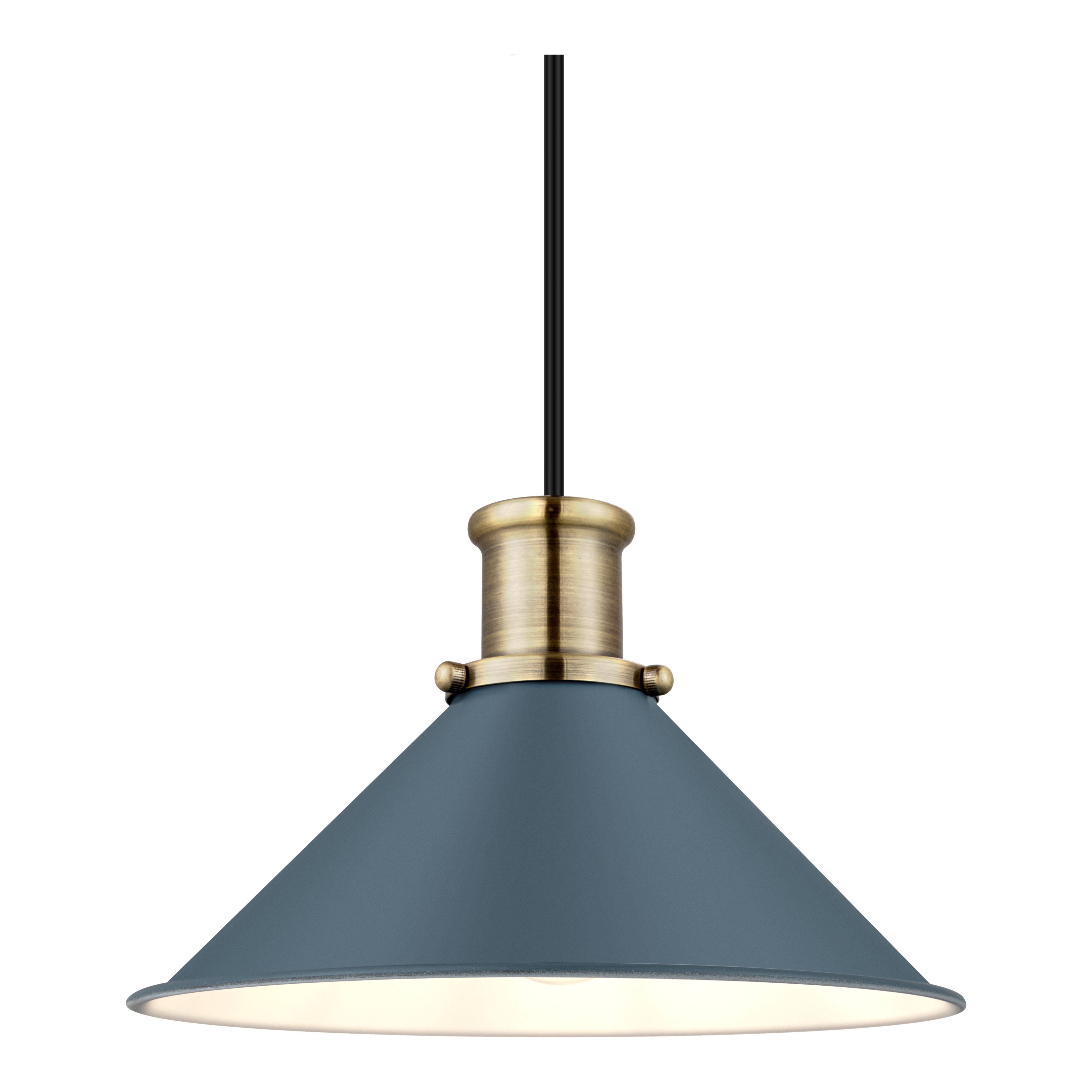 GoodHome Danvers Blue Coolie Cone Lamp shade (D)26cm