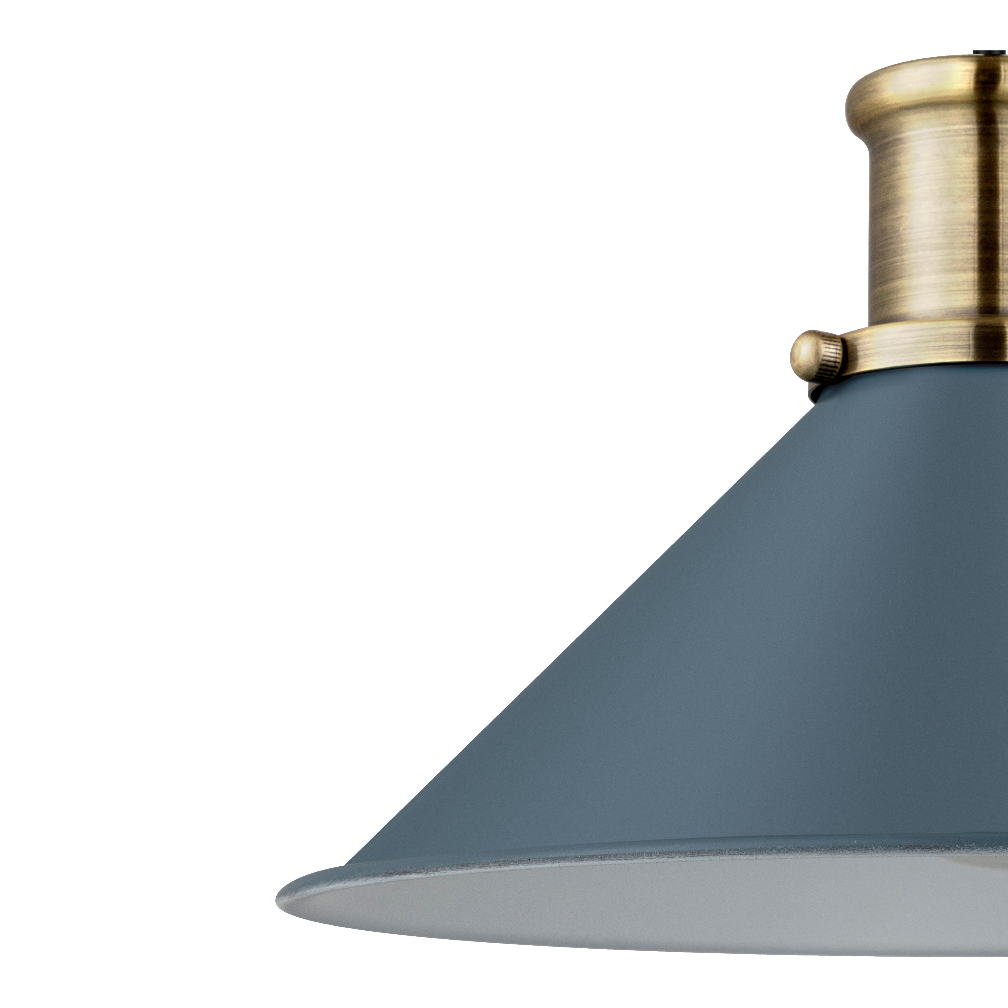GoodHome Danvers Blue Coolie Cone Lamp shade (D)26cm