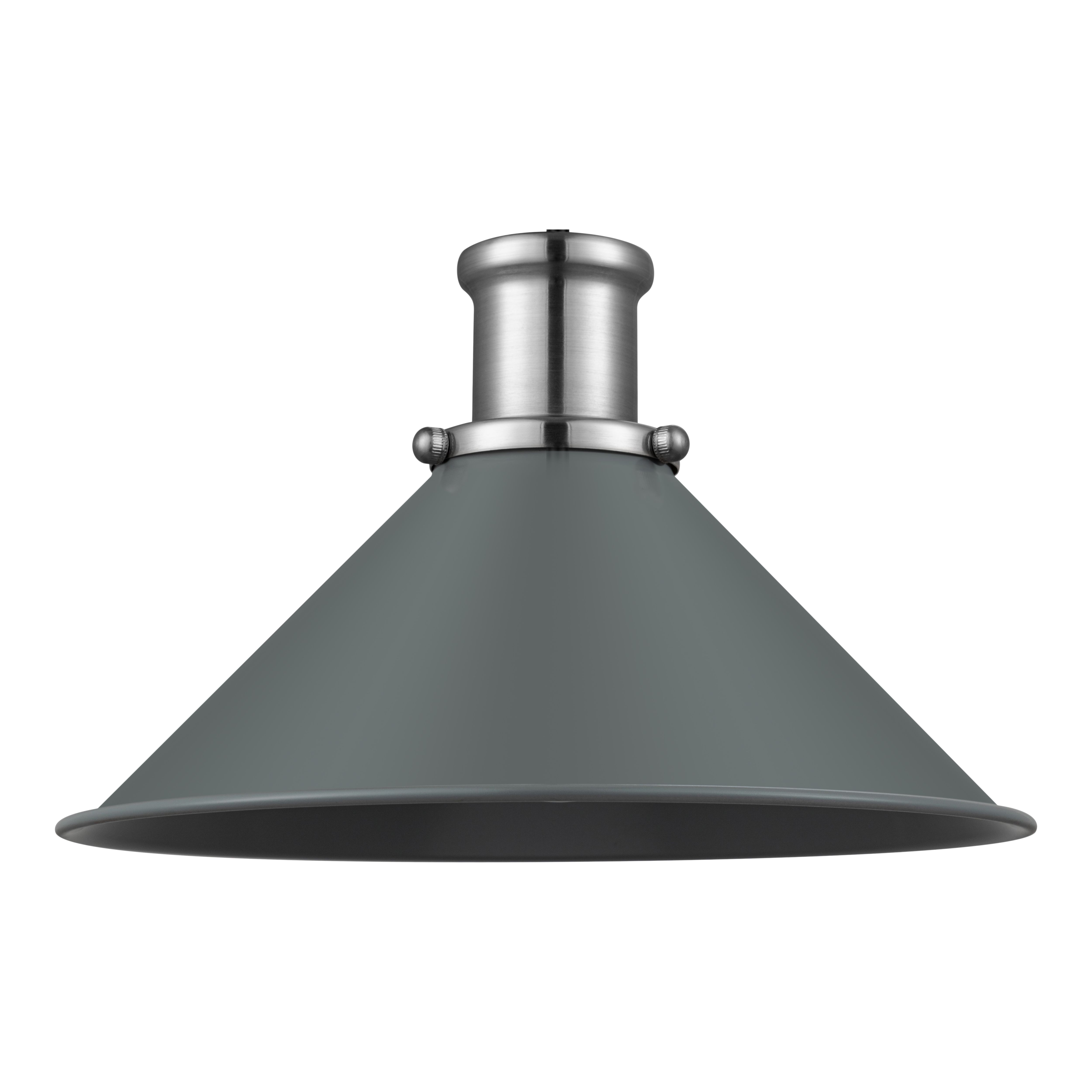 GoodHome Danvers Grey Coolie Cone Lamp shade (D)26cm