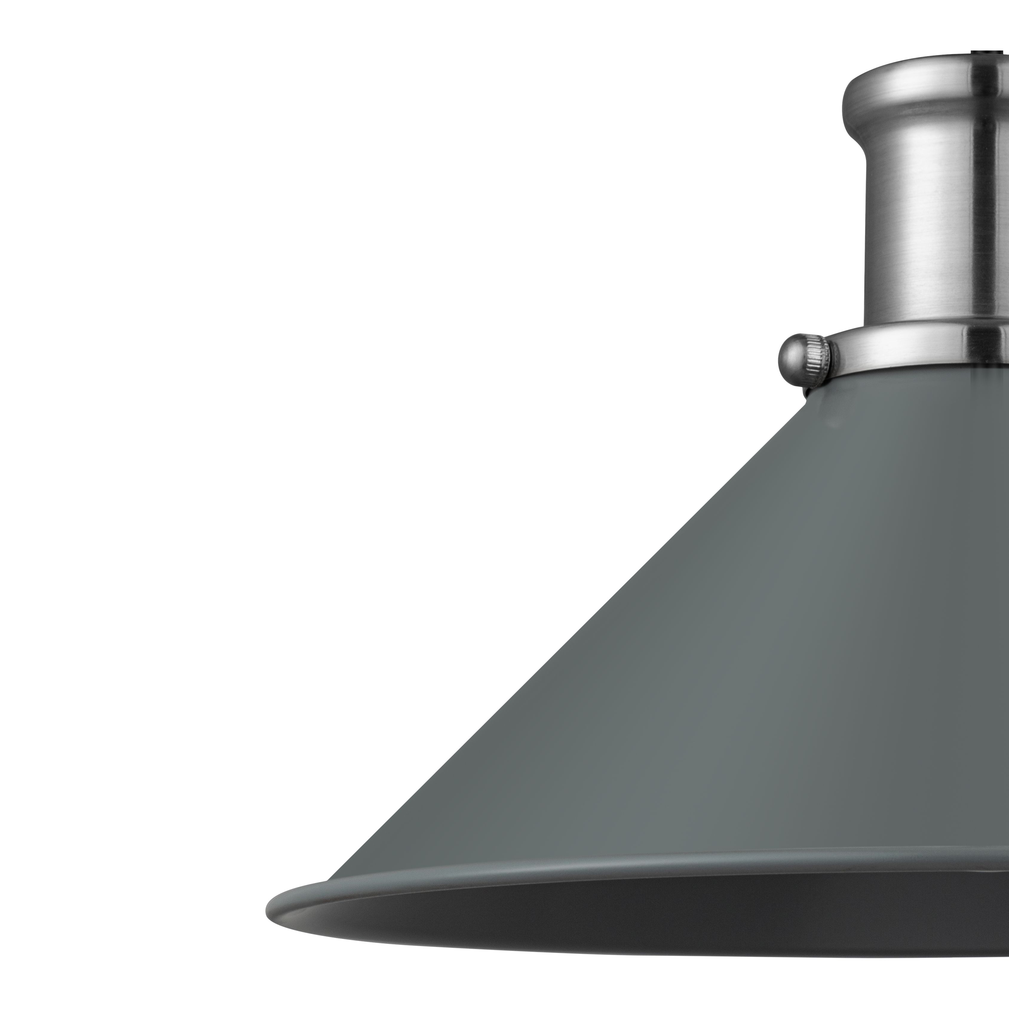 GoodHome Danvers Grey Coolie Cone Lamp shade (D)26cm