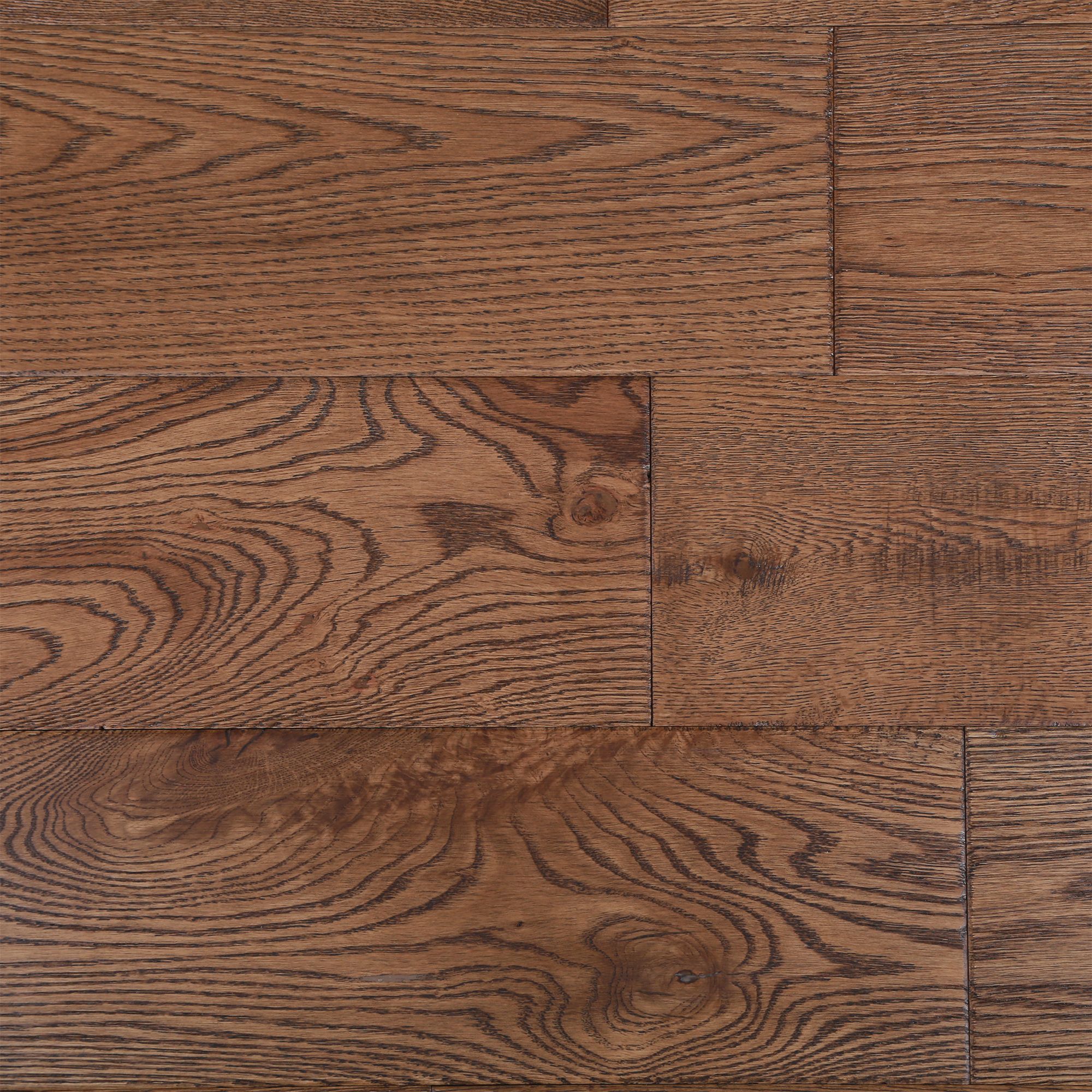 GoodHome Dark Natural Textured Oak Solid wood flooring Sample