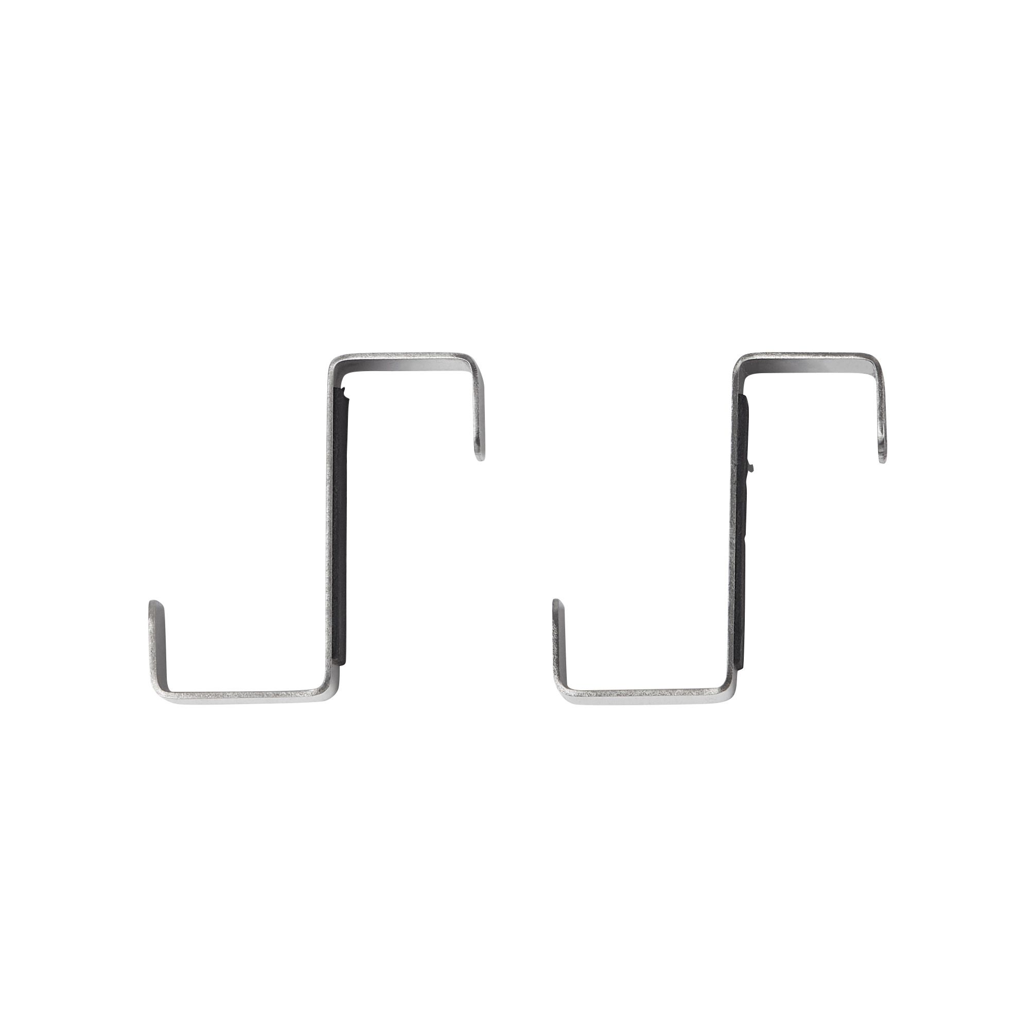 GoodHome Datil Brushed Stainless steel Hook (Holds)1kg, Pack of 2