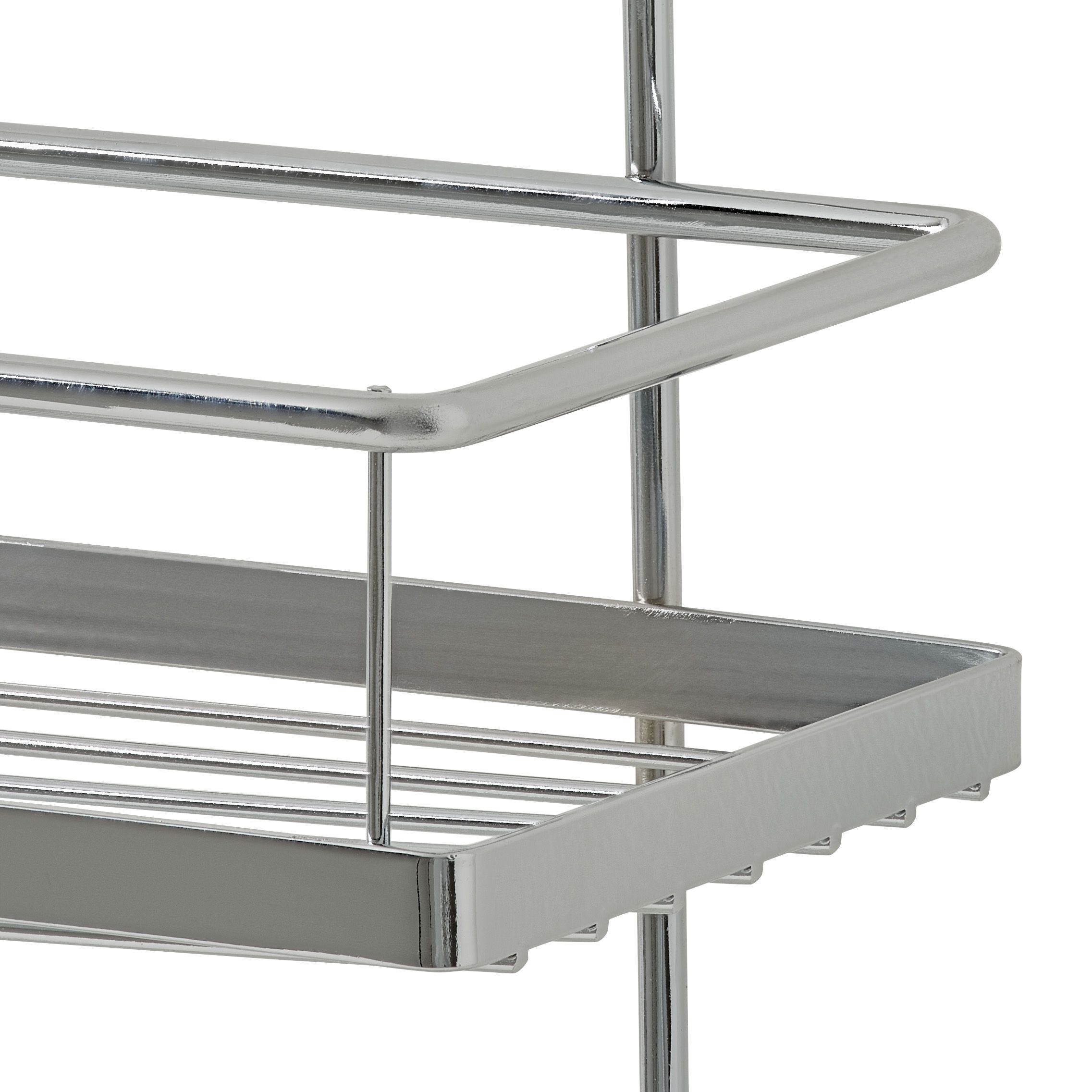 GoodHome Datil Chrome effect Non-magnetic Steel Wall organiser shelving
