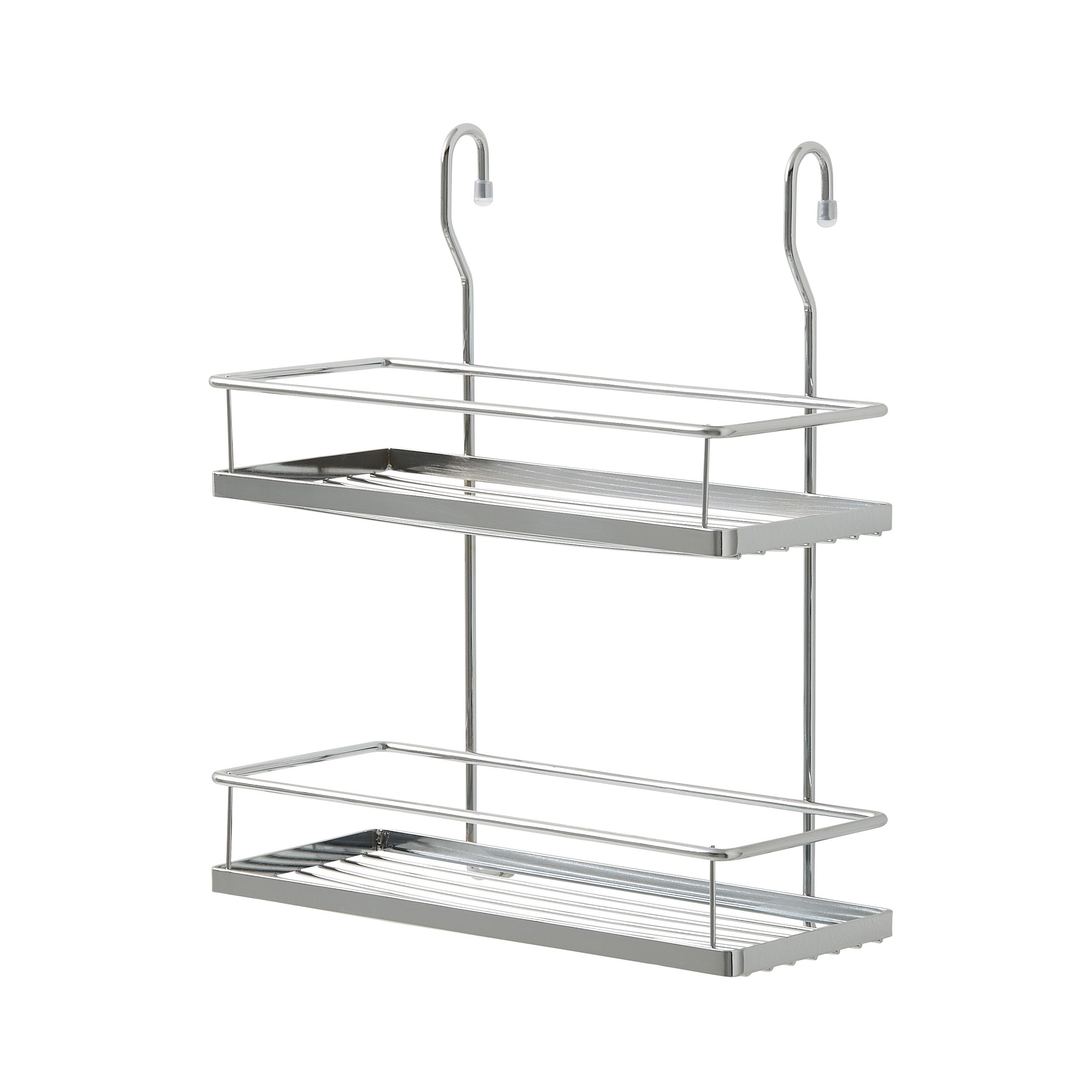 GoodHome Datil Chrome effect Non-magnetic Steel Wall organiser shelving
