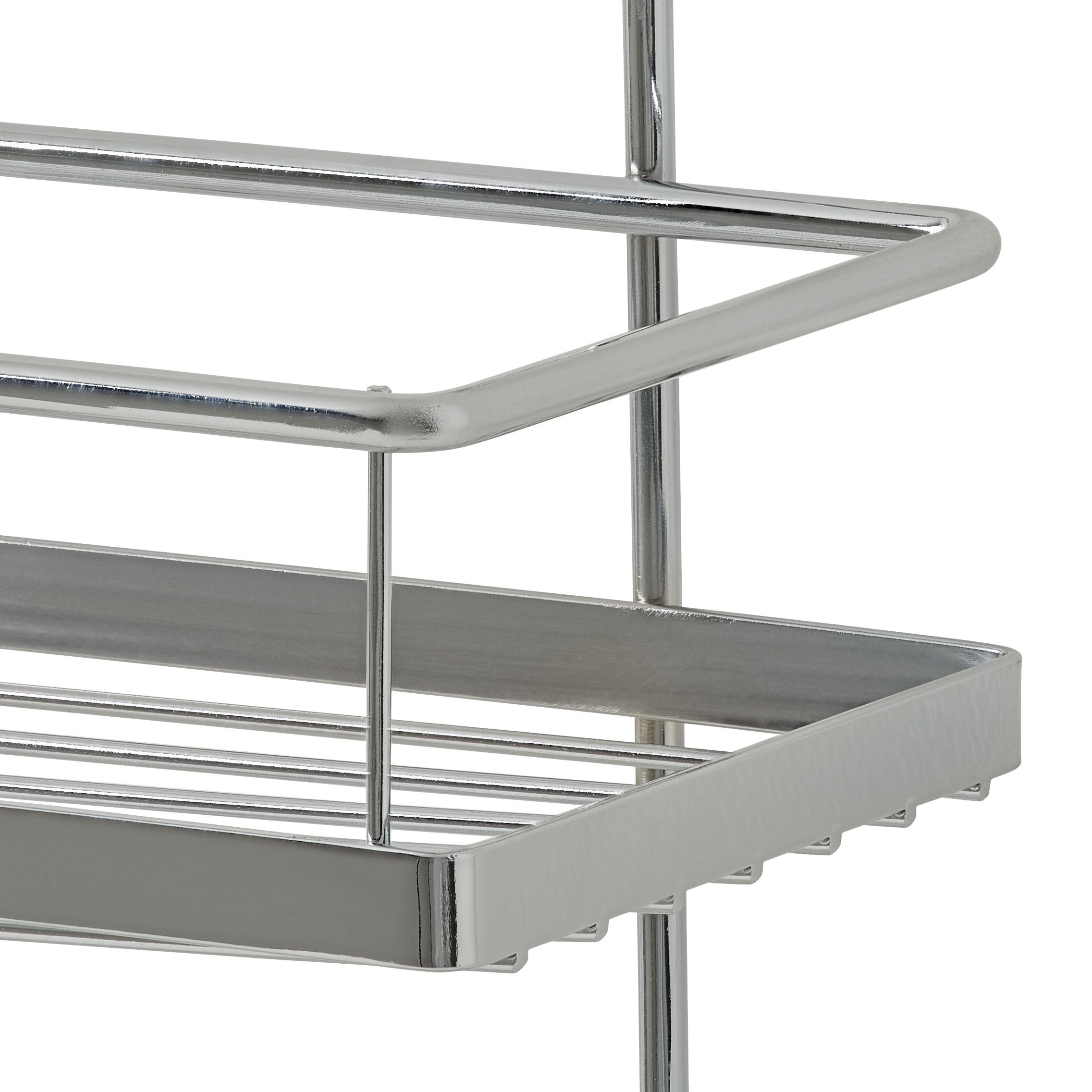 GoodHome Datil Chrome effect Non-magnetic Steel Wall organiser shelving