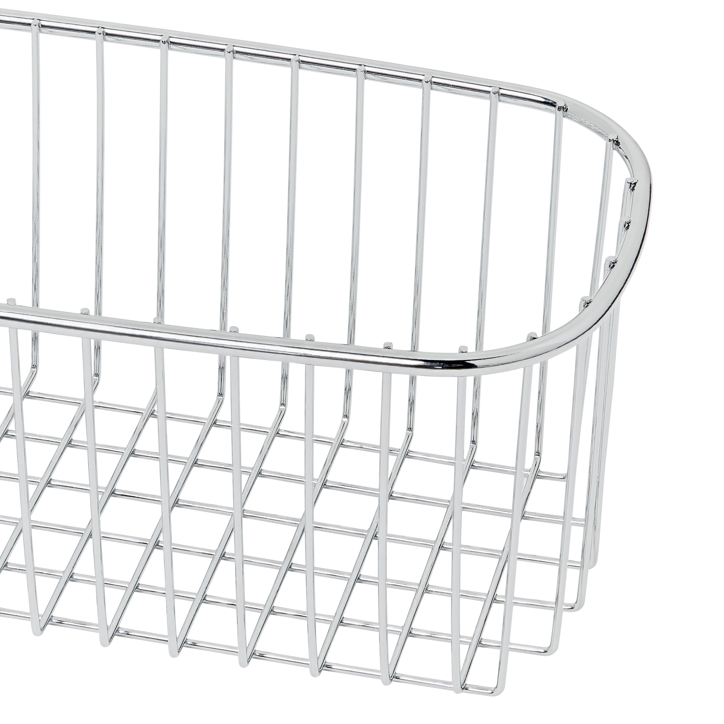 GoodHome Datil Steel Chrome effect Wire basket, (W)270mm