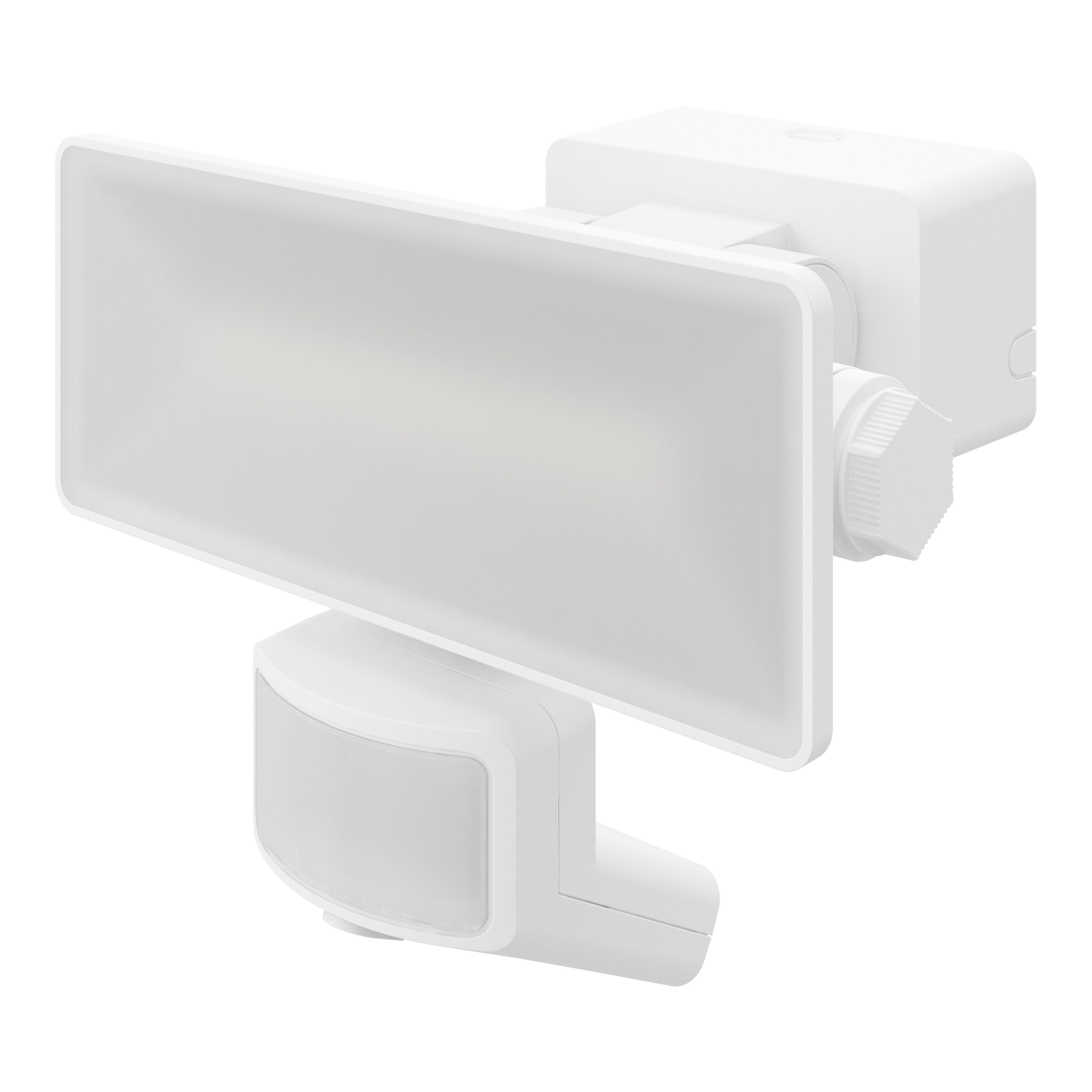 GoodHome Davern AWL1021-IW White Mains-powered Cool white Outdoor LED PIR Floodlight 2000lm