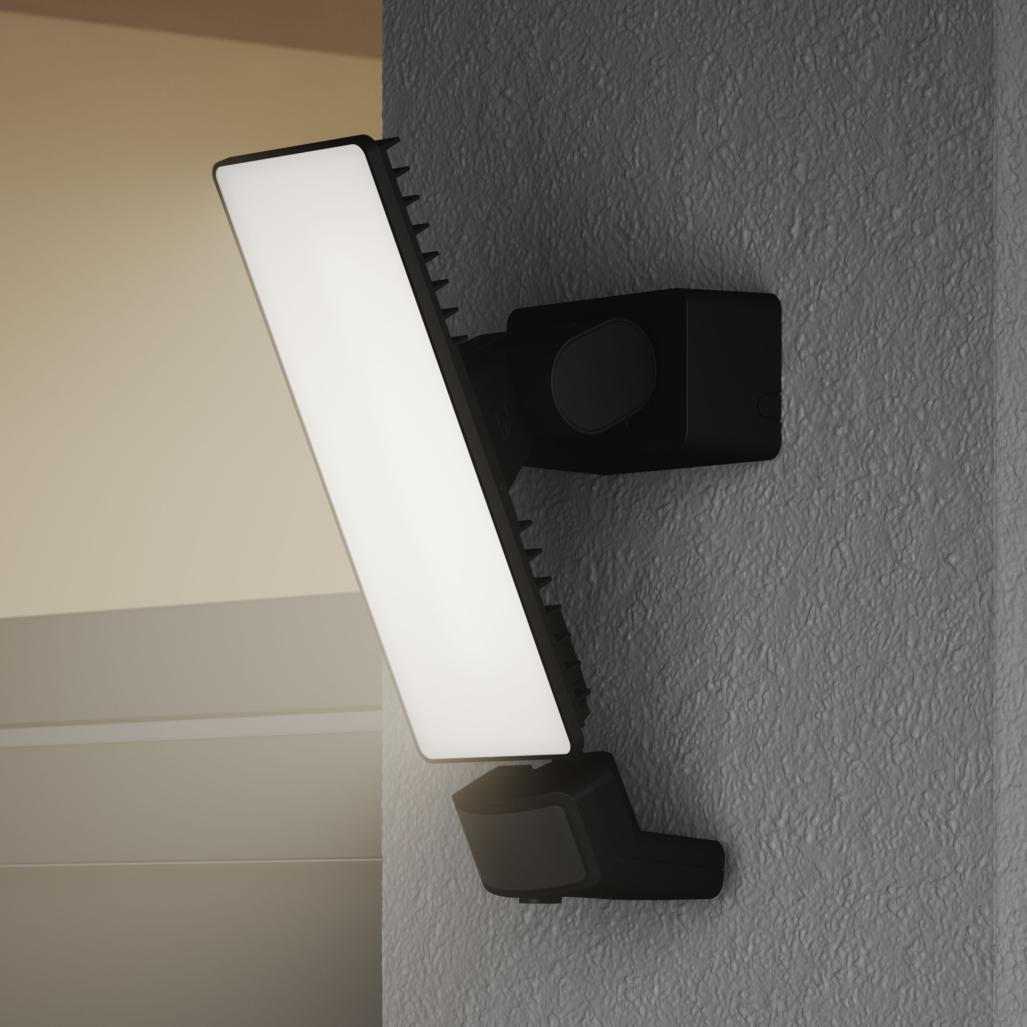 GoodHome Davern AWL1022-IB Black Mains-powered Cool white Outdoor LED PIR Floodlight 3000lm