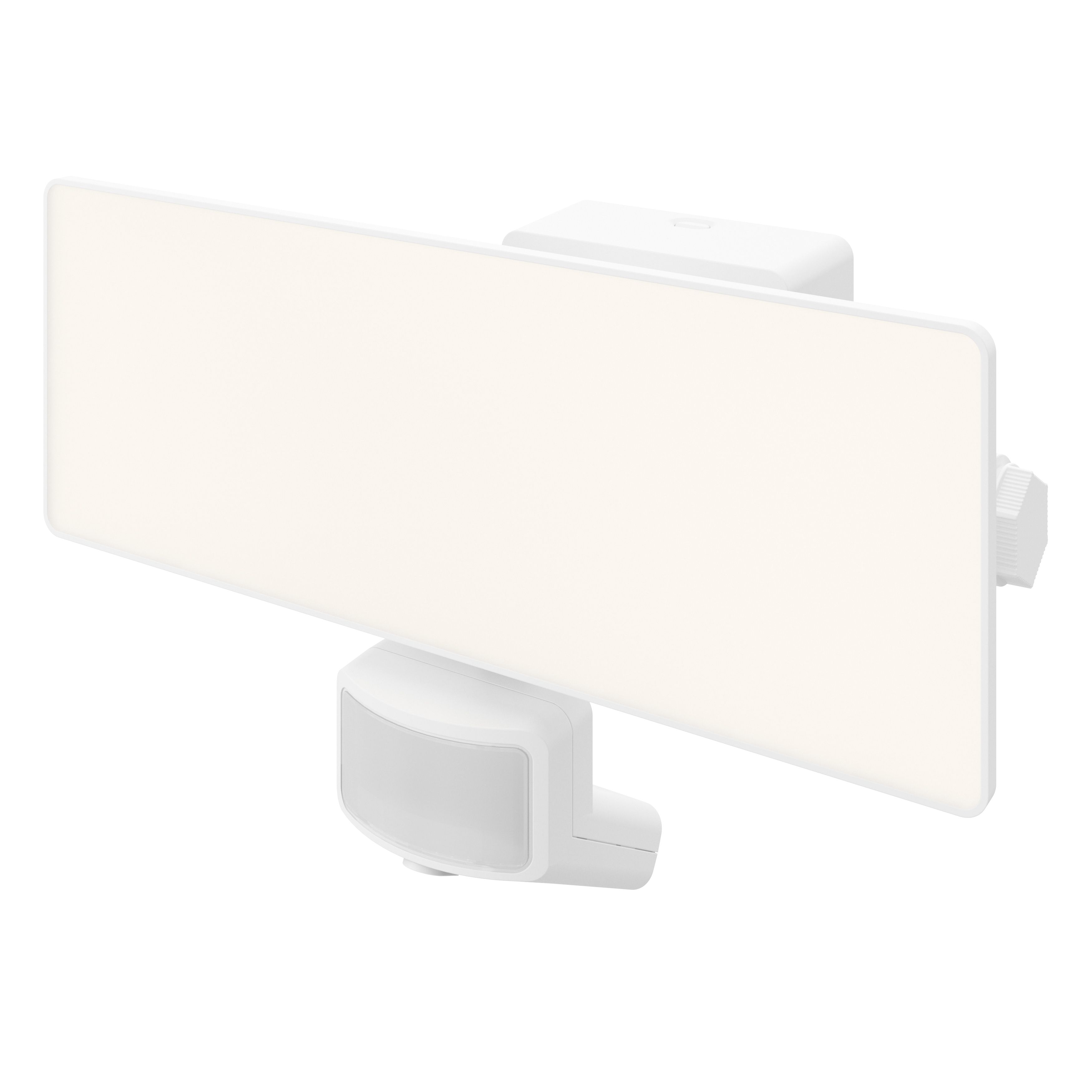 GoodHome Davern AWL1023-IW White Mains-powered Cool white Outdoor LED PIR Floodlight 5000lm