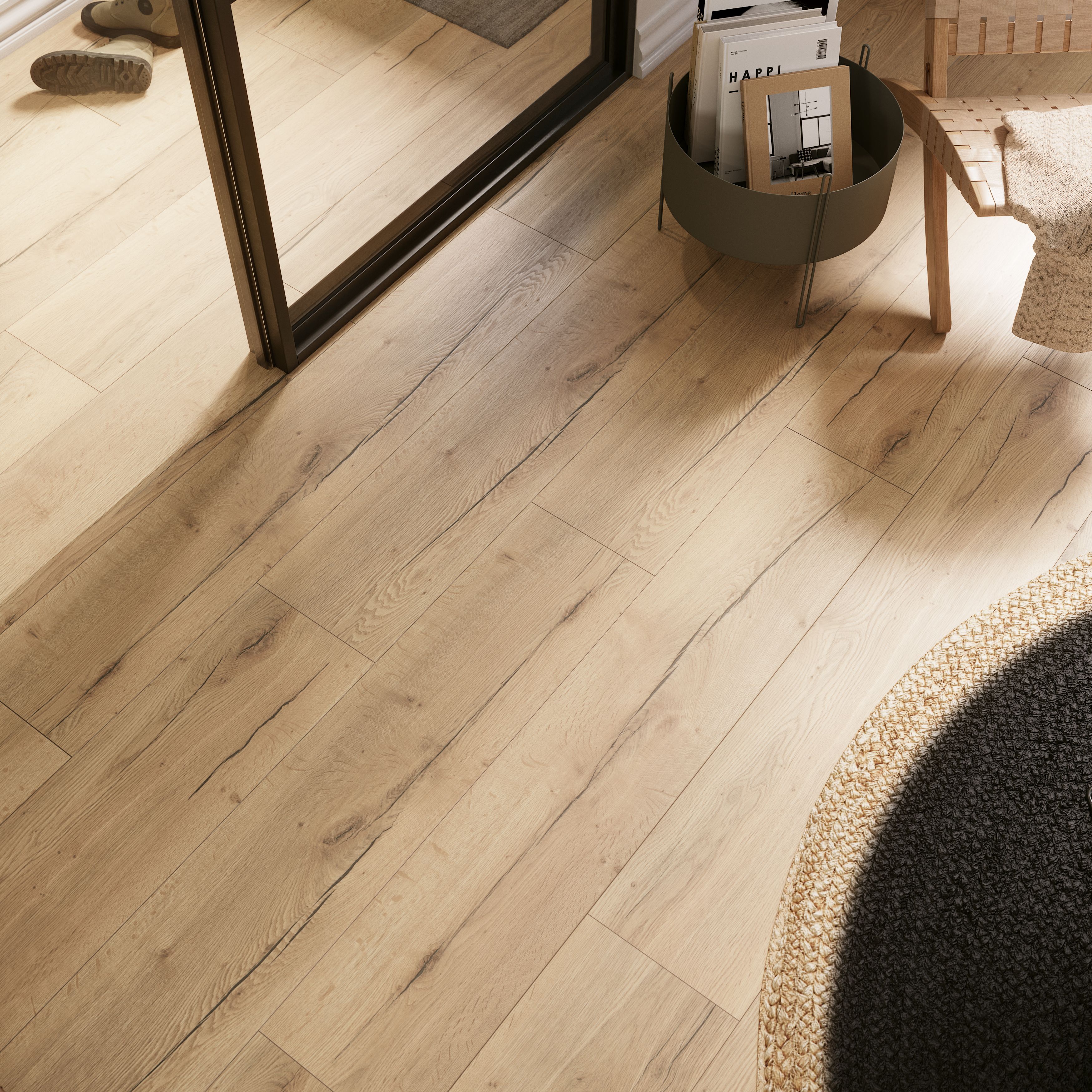 GoodHome Dawnham Wood effect Laminate Flooring, 2.543m²