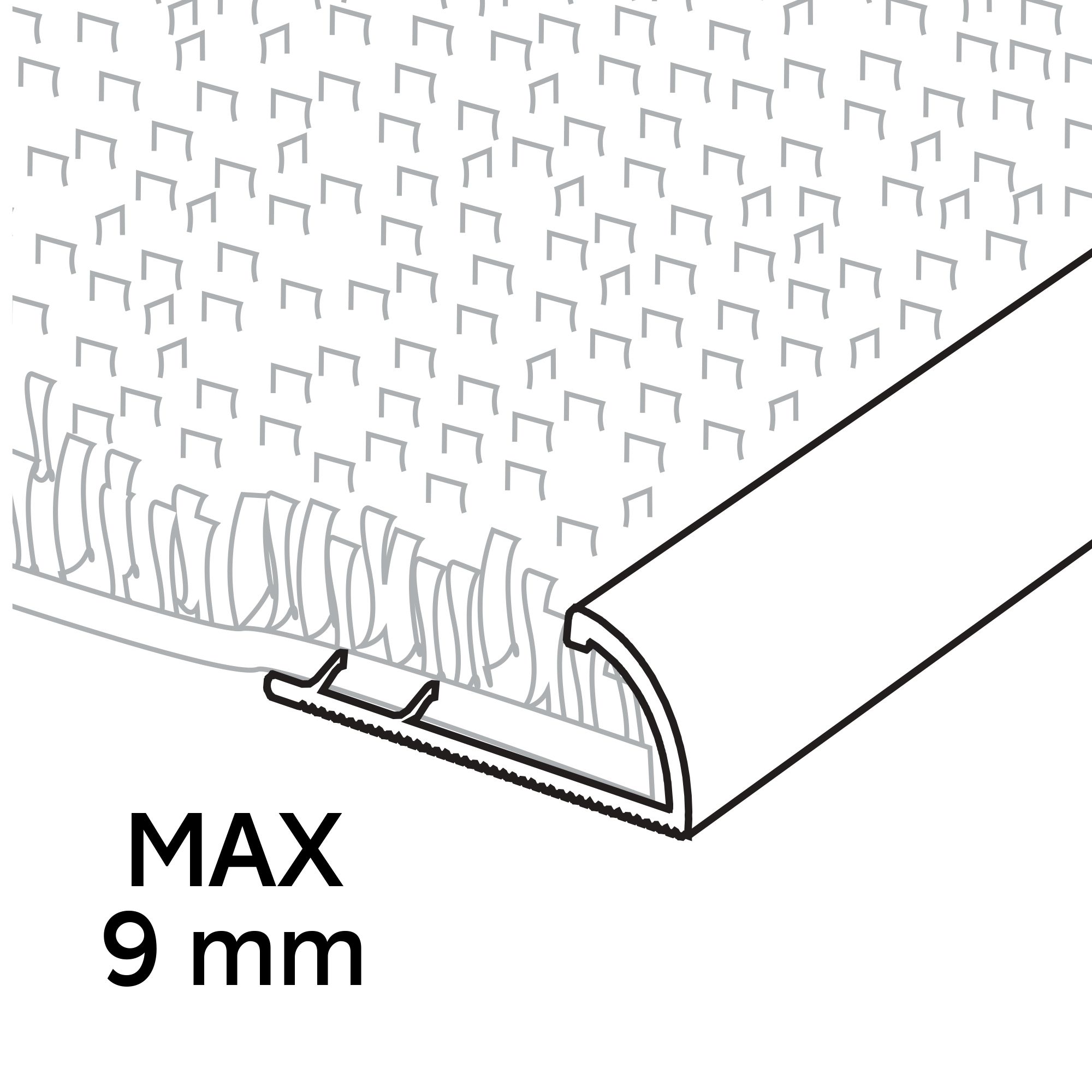 GoodHome DECOR 10 Silver effect Carpet edging strip (L)93cm